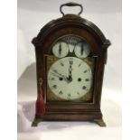 A mid-18th Century mahogany bracket clock, the eight day twin fusee movement with verge