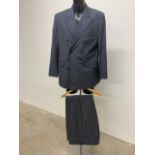 A gents double breasted two piece suit by Stanley Ley, legal outfitters.