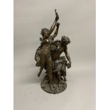 A large 19th century bronze figural group stamped C.Lodion. with number stamp 1190. 60cm(h)