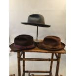 3 1940s wool felt trilbyâ€™s