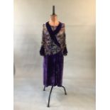 A 1920s velvet devoire day dress