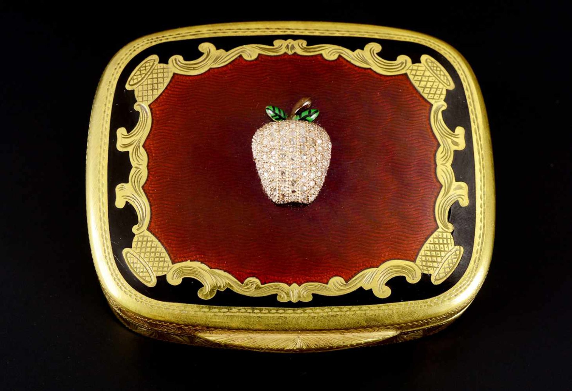 SILVER SNUFFBOX WITH ENAMELS AND DIAMONDS - Bild 2 aus 2