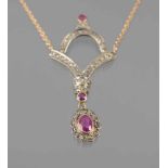 GOLD COLLIER WITH DIAMONDS AND RUBIES