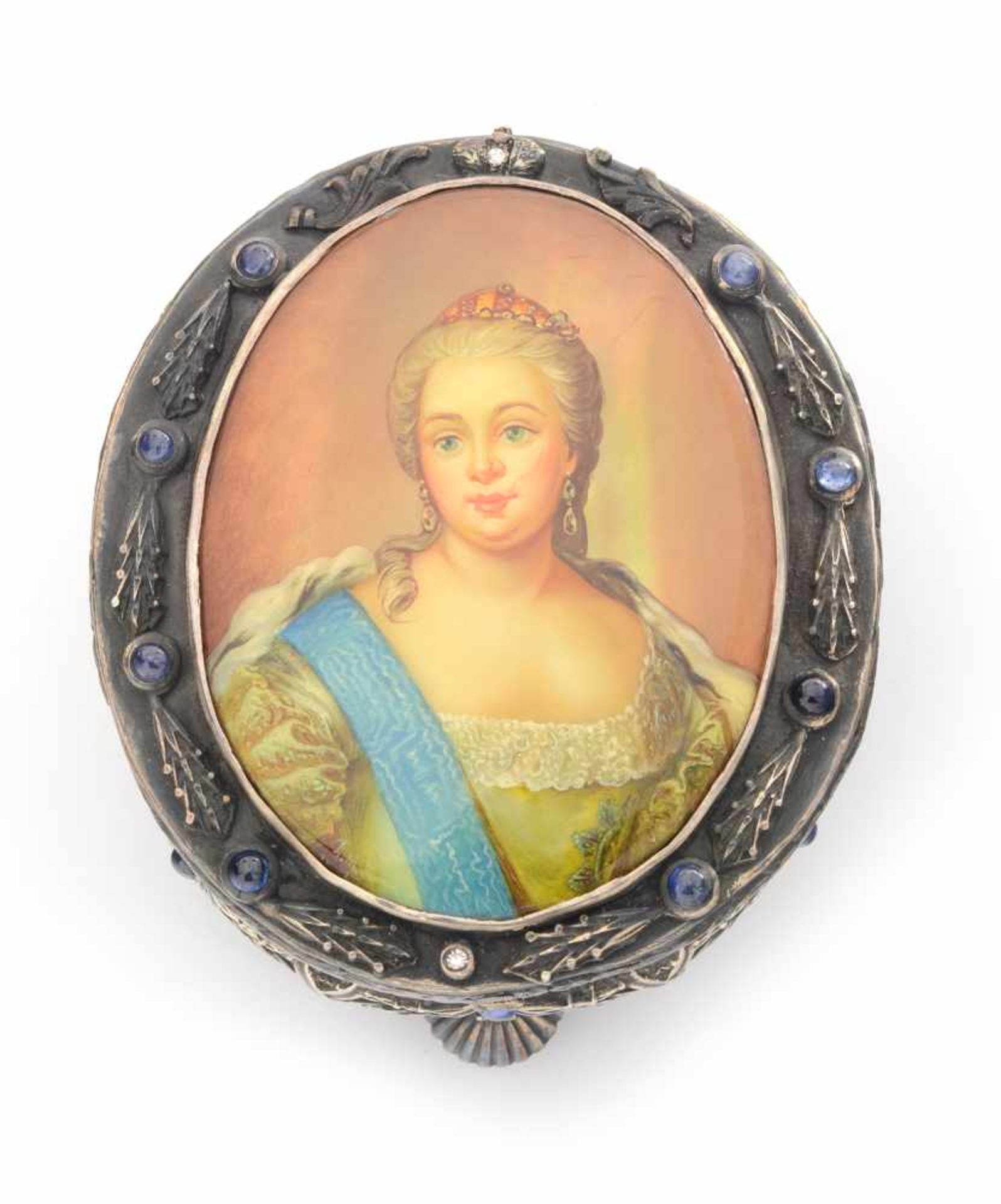 TABLE CLOCK IN A CASE WITH A PORTRAIT OF ELIZABETH PETROVNA - Bild 2 aus 4