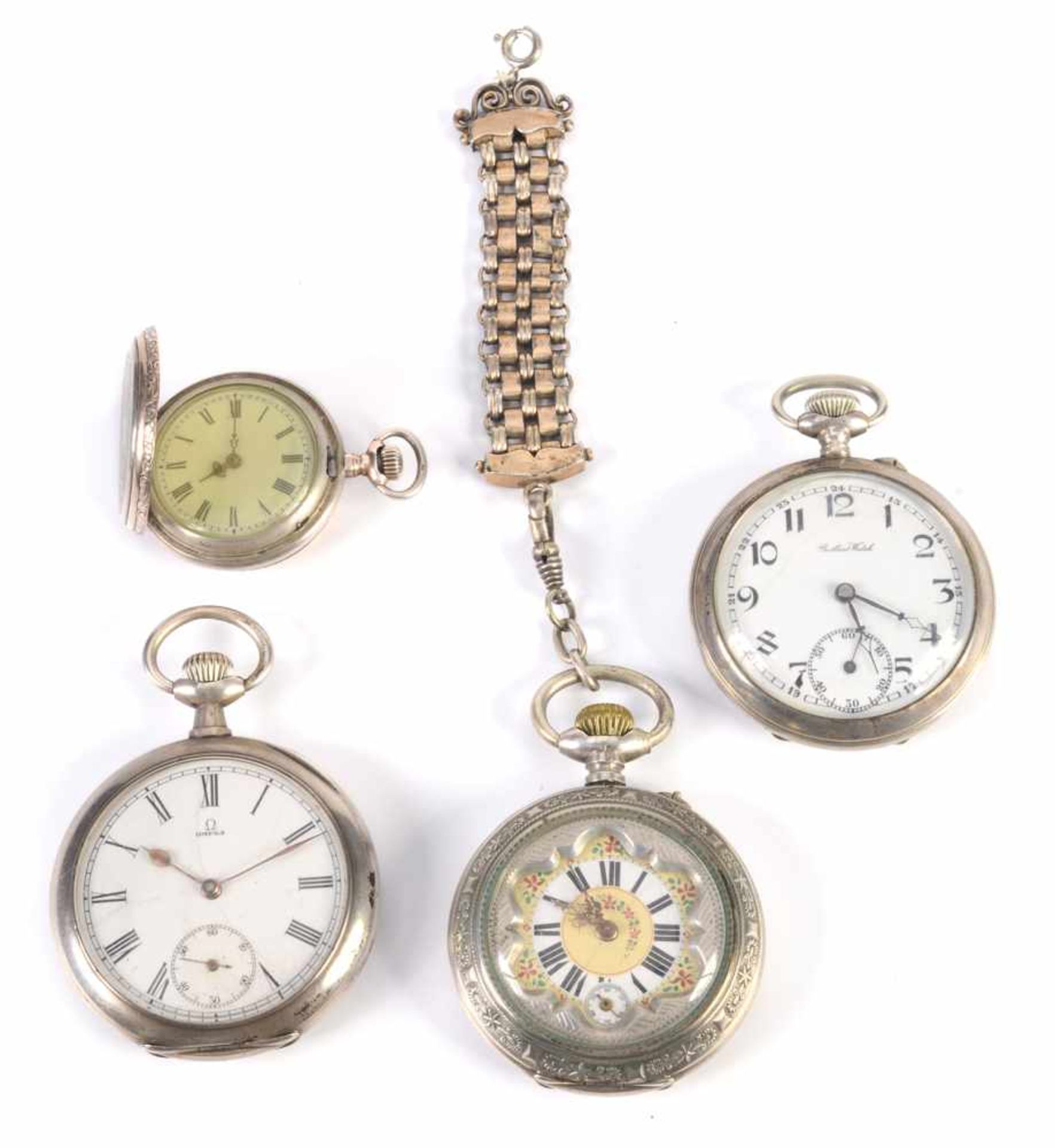 FOUR SILVER POCKET WATCHES