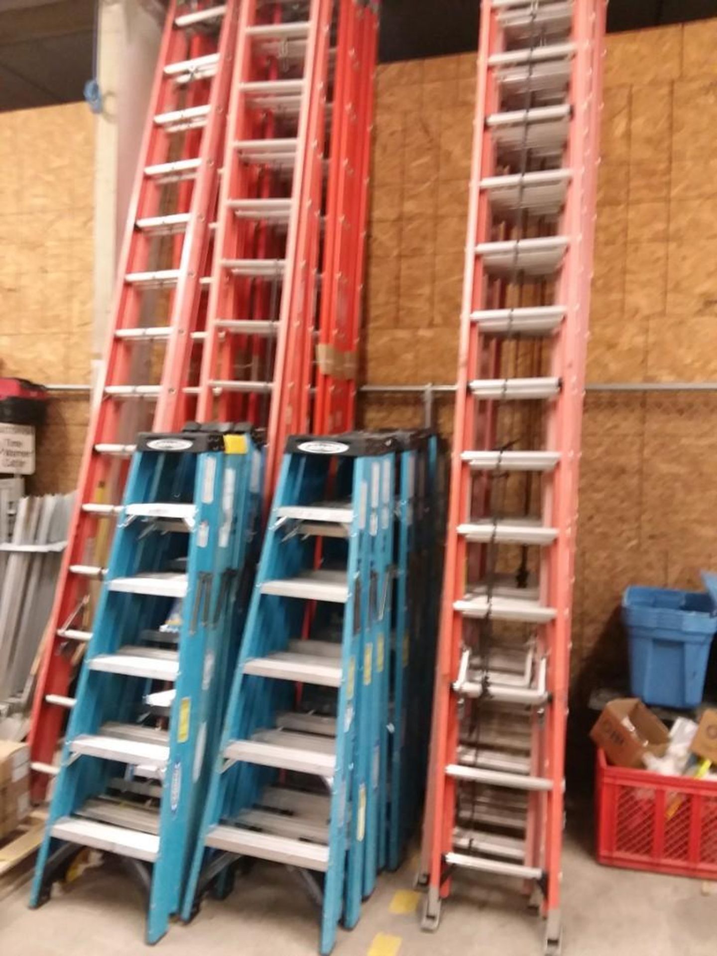 13 6' LADDERS (4 NEW 9 USED)