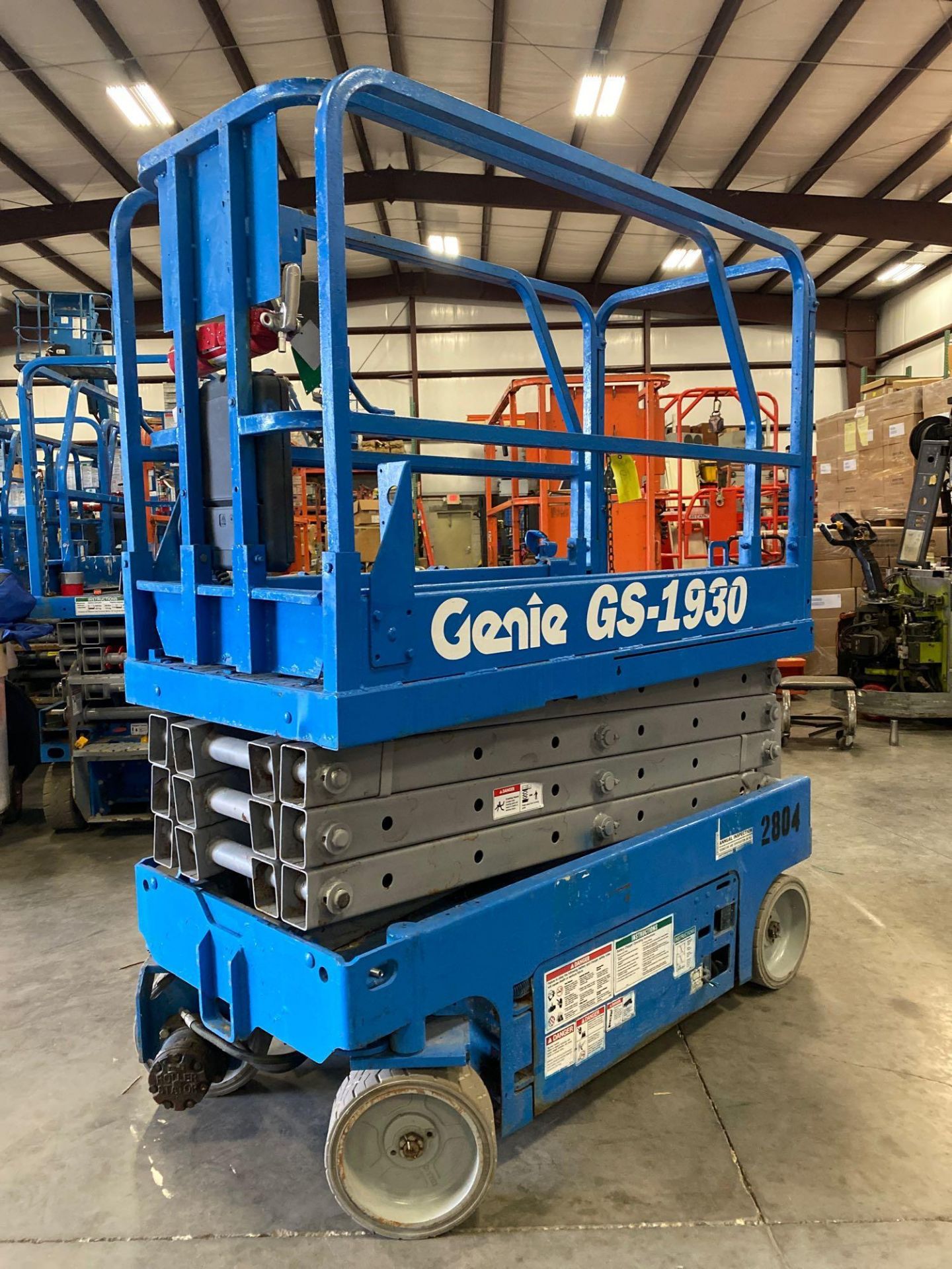 GENIE GS-1930 SCISSOR LIFT, BUILT IN CHARGER, RUNS AND OPERATES