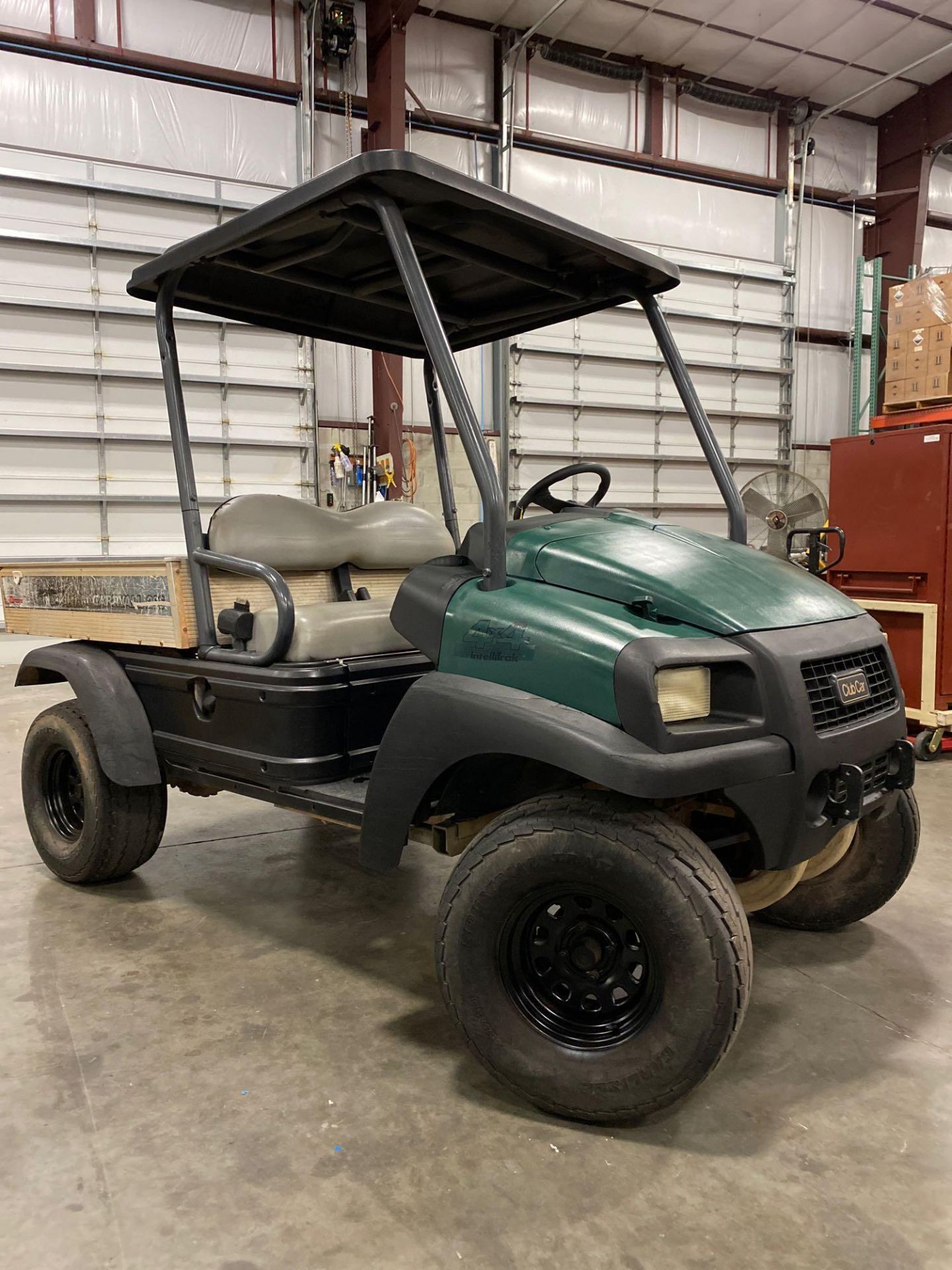 CLUB CAR 4X4 UTV, DUMP BED, GAS POWERED, RUNS & DRIVES