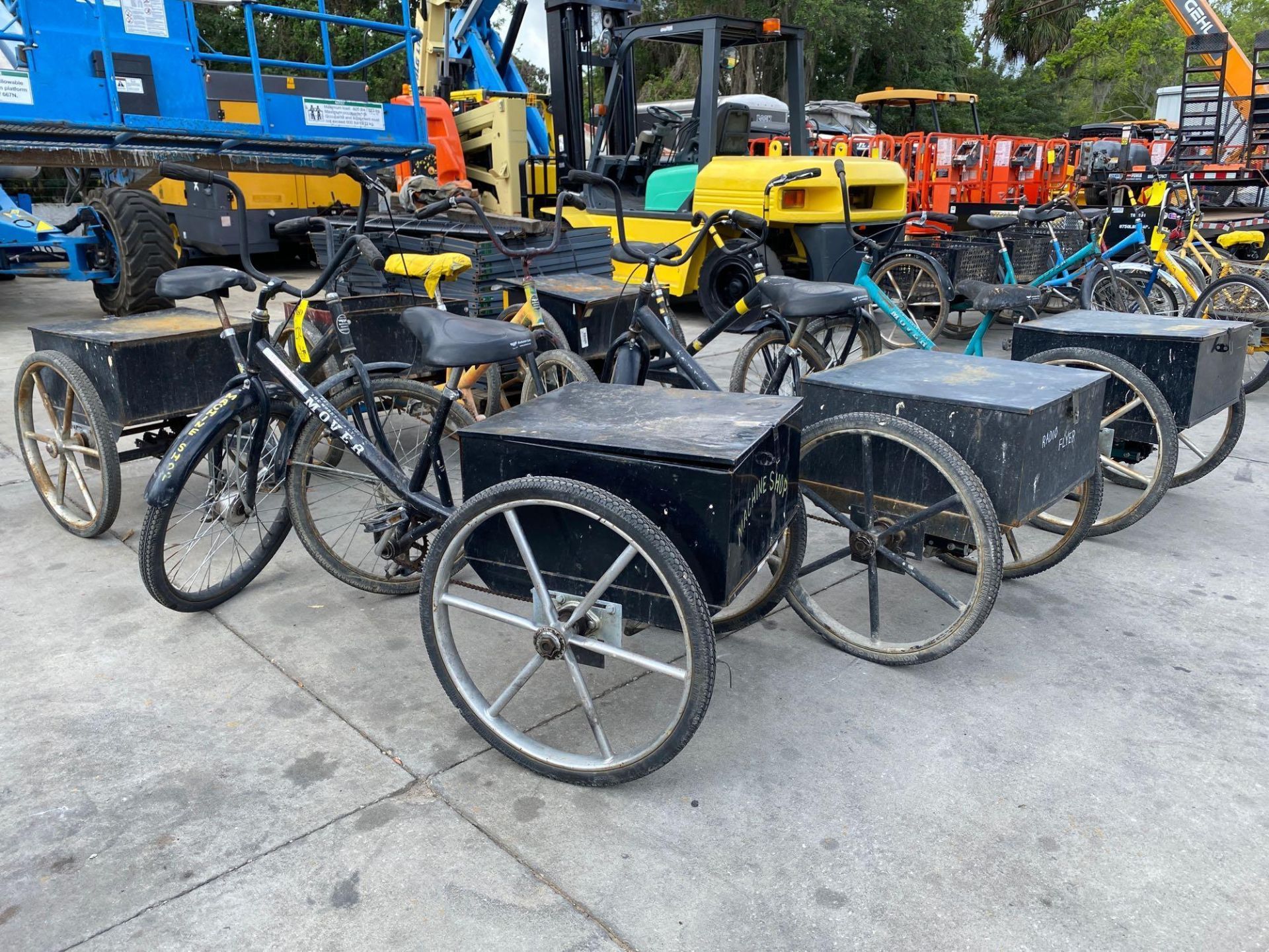 SIX 3-WHEELED SHOP BIKES WITH BASKETS - Image 2 of 6