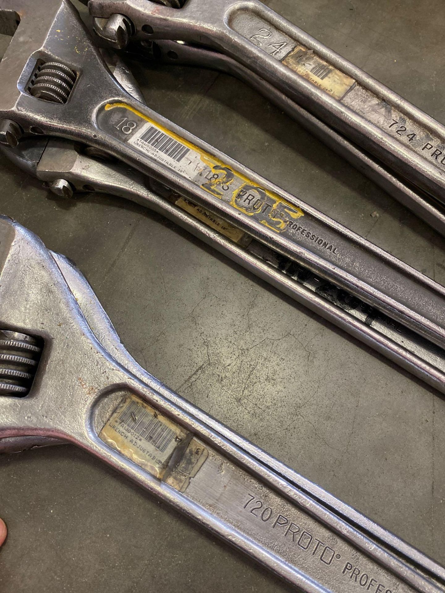 6 PROTO ADJUSTABLE WRENCHES, (2) 24”, (2) 18”, (2) 20” - Image 4 of 4