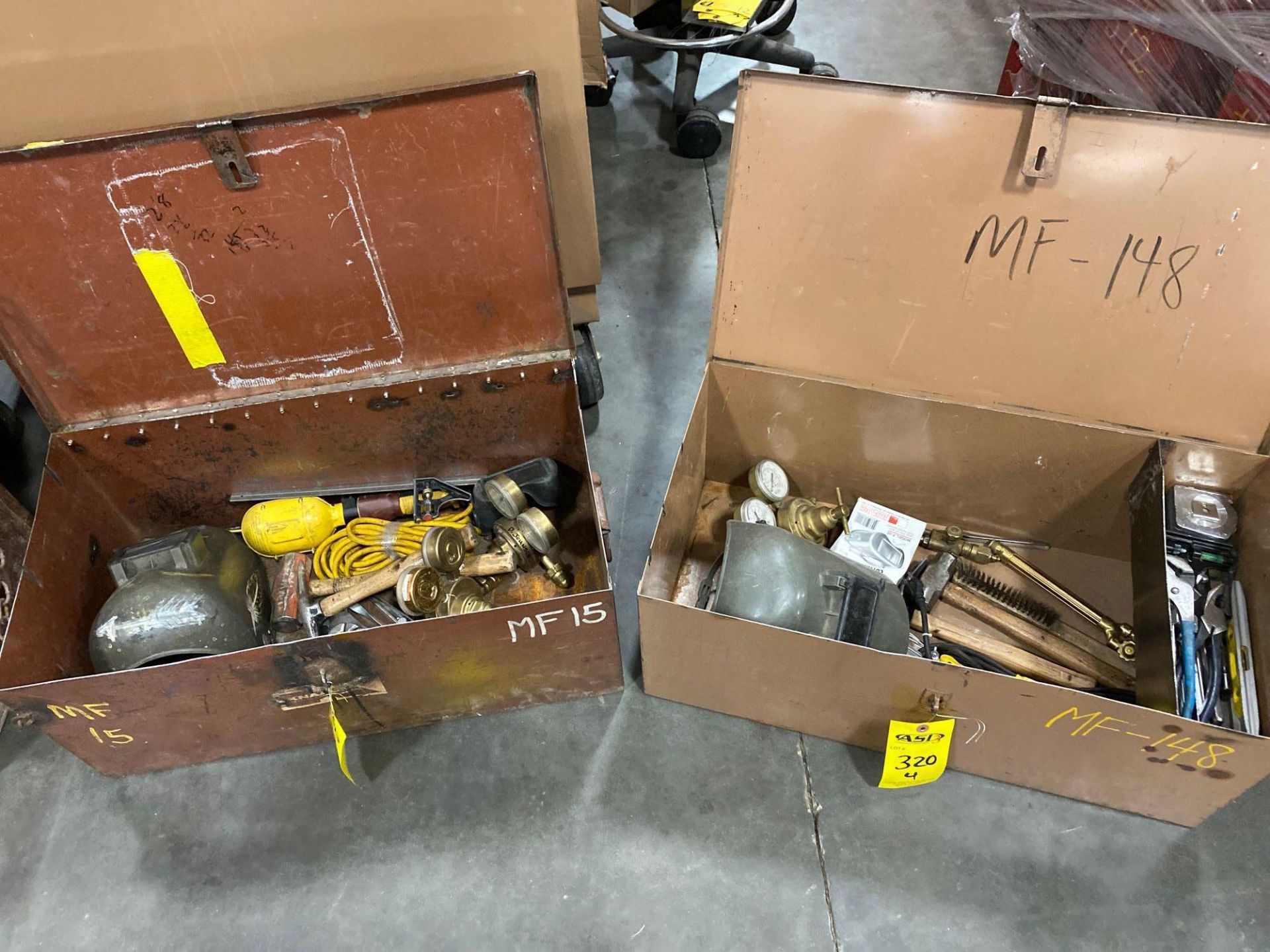 TWO KNACK BOXES WITH WELDING SUPPLIES - Image 2 of 6