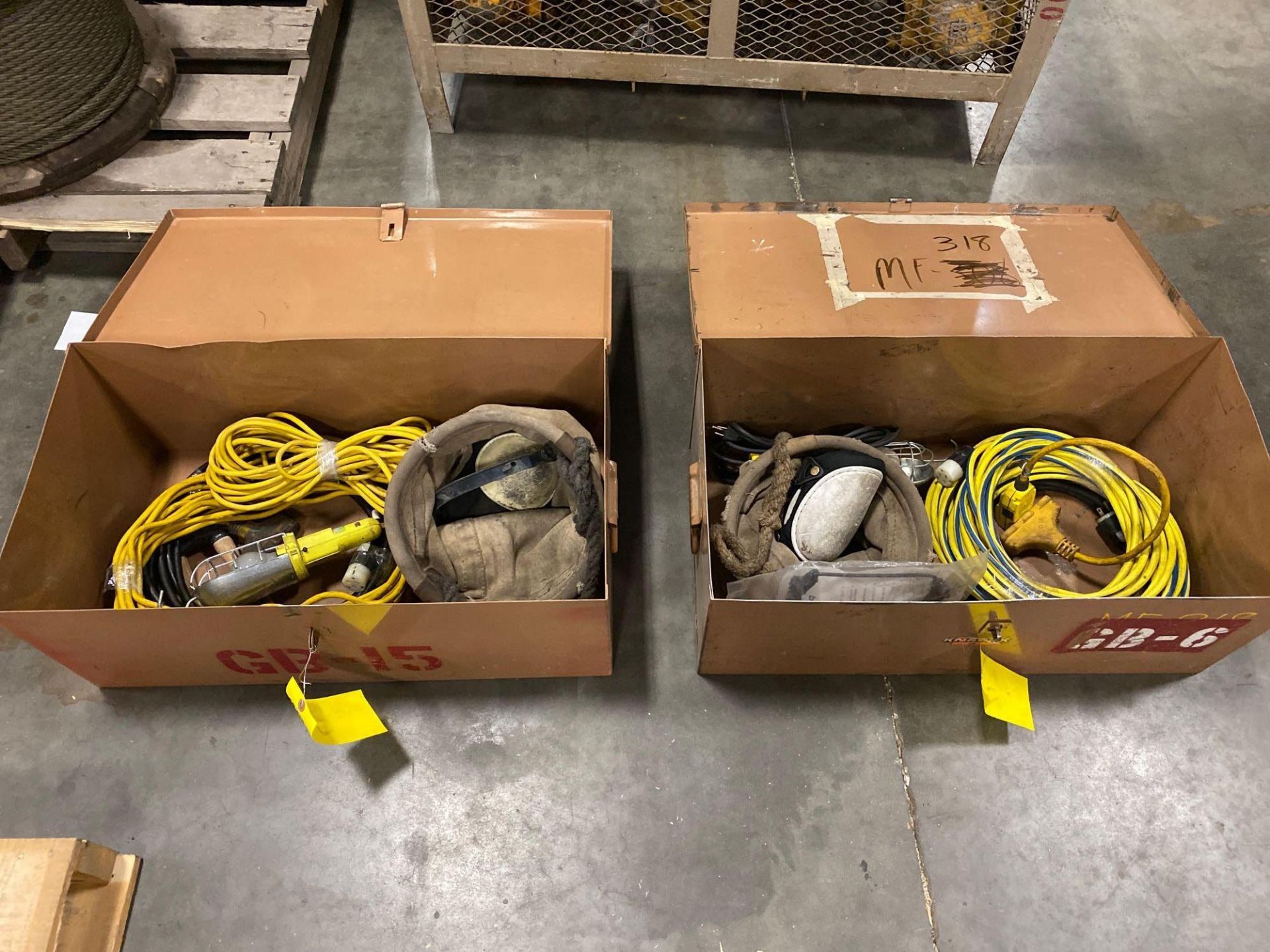 TWO KNACK BOXES WITH WELDING SUPPLIES