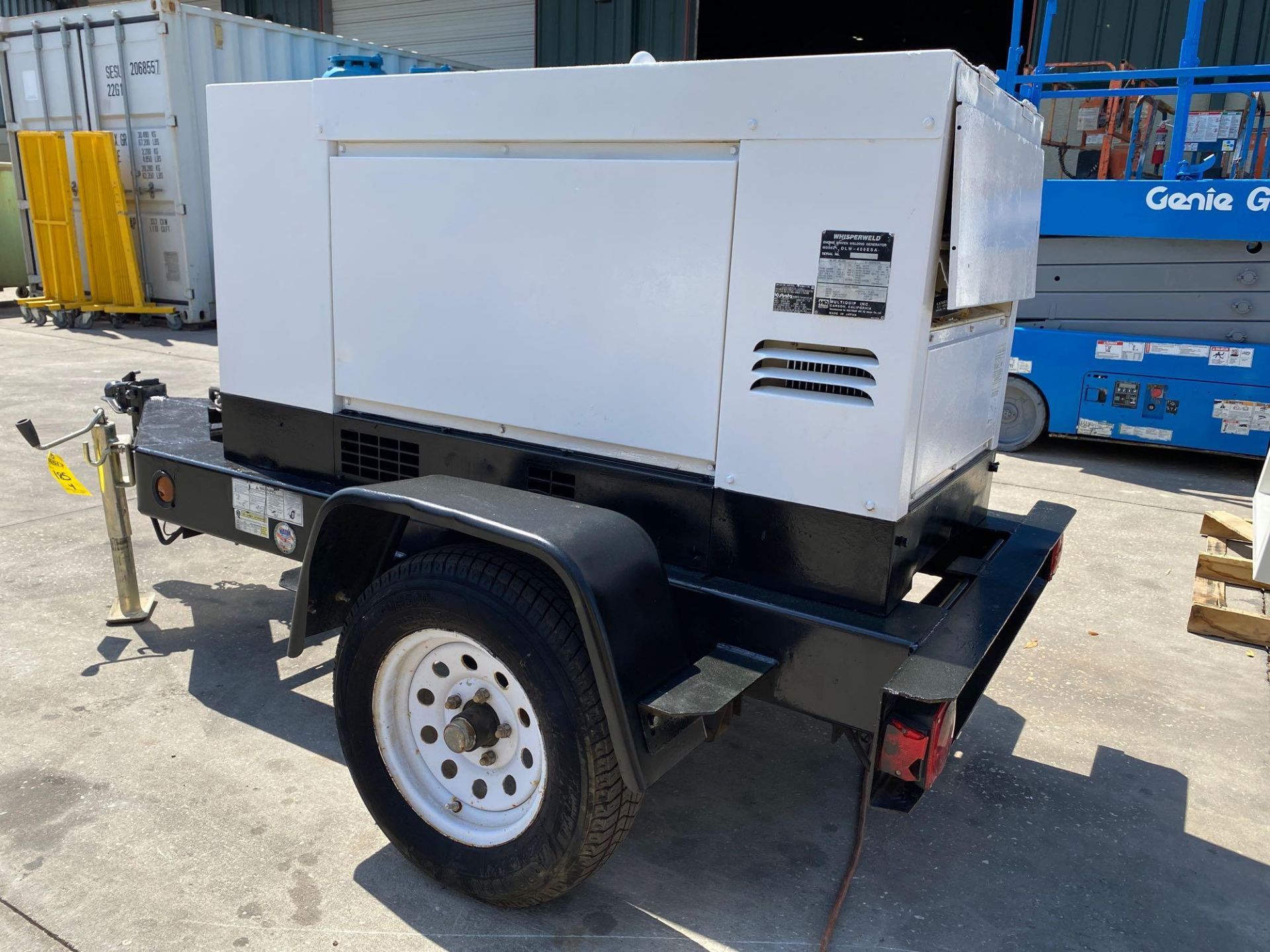 WHISPERWELD 400 AMP DC WELDER/14 KW GENERATOR, MODEL DLW-400 ESA, TRAILER MOUNTED, RUNS AND OPERATES - Image 5 of 14