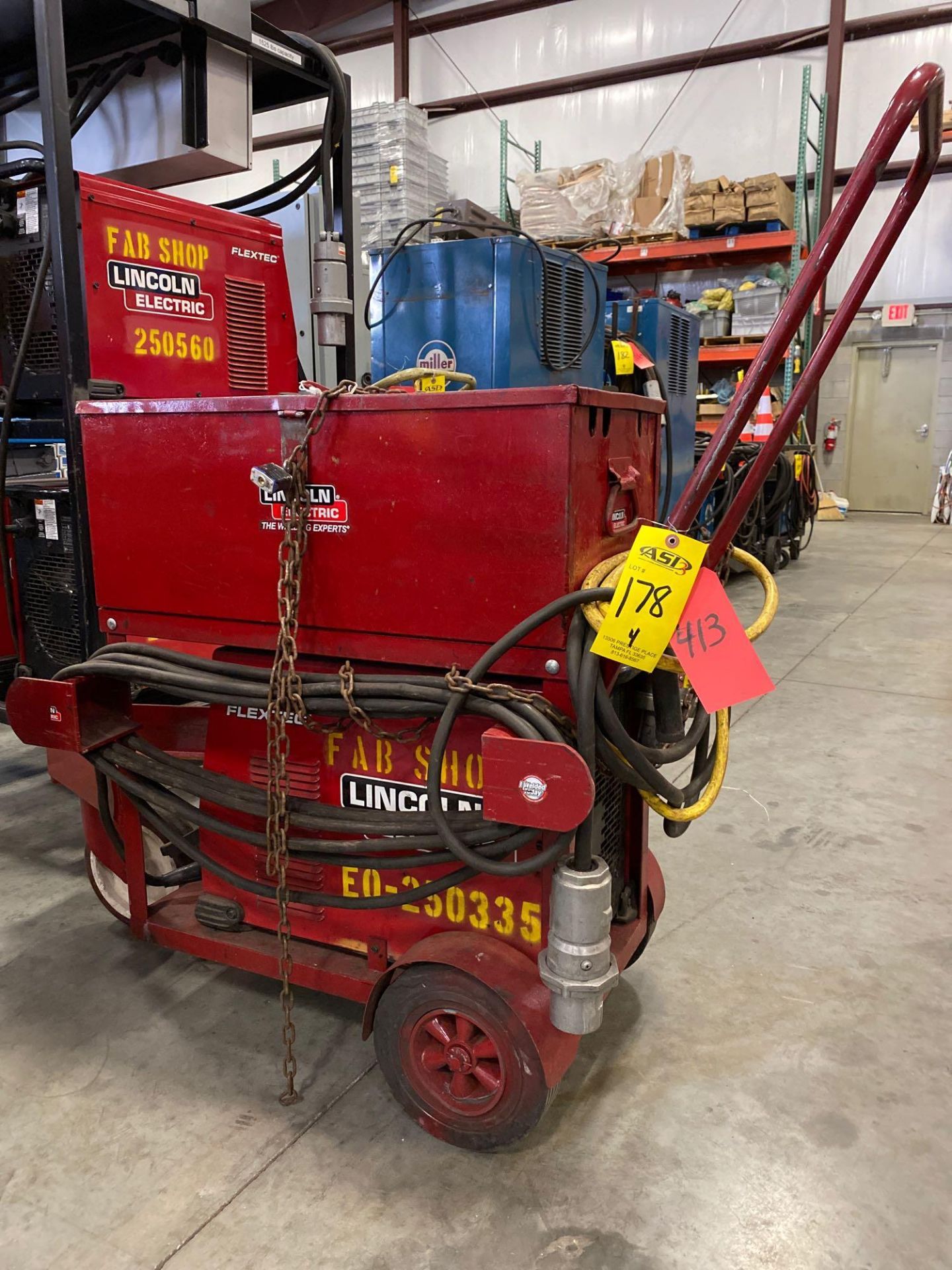 LINCOLN ELECTRIC FLEXTEC 450 WELDER WITH CART AND STORAGE BOX - Image 2 of 5