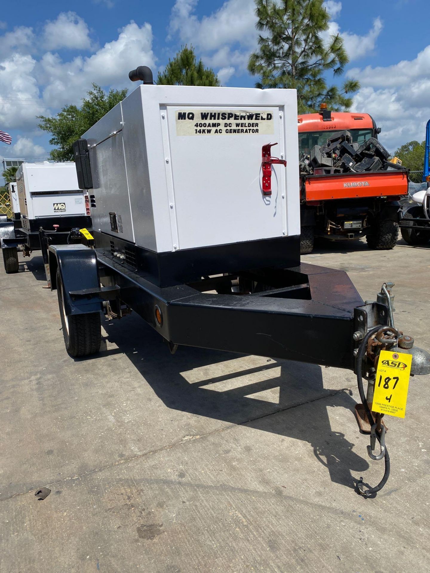 WHISPERWELD 400 AMP DC WELDER/14 KW GENERATOR, TRAILER MOUNTED, RUNS AND OPERATES - Image 4 of 14