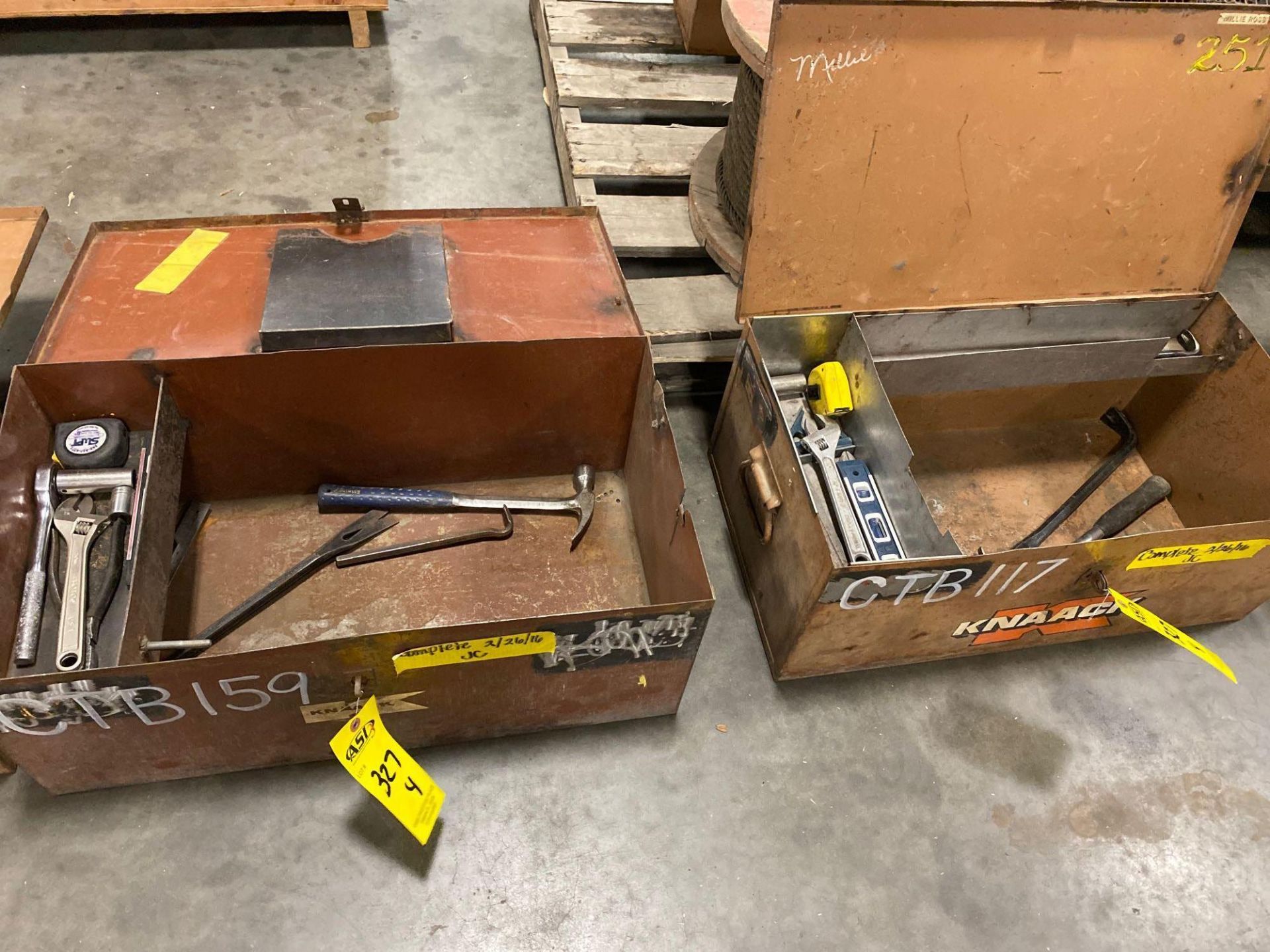 TWO KNACK BOXES WITH TOOLS