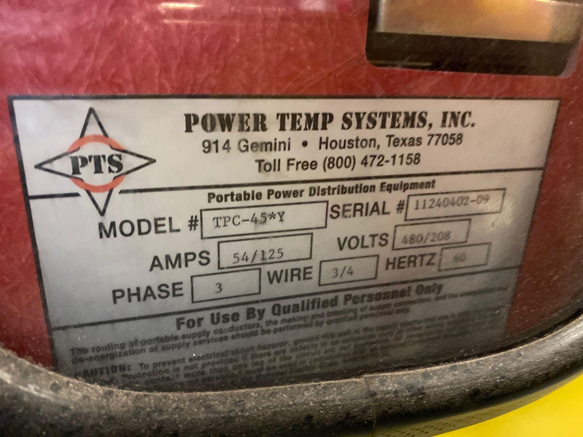 POWER TEMP POWER DISTRIBUTION CENTER, TPC-45*Y , 54/125 AMP - Image 20 of 24