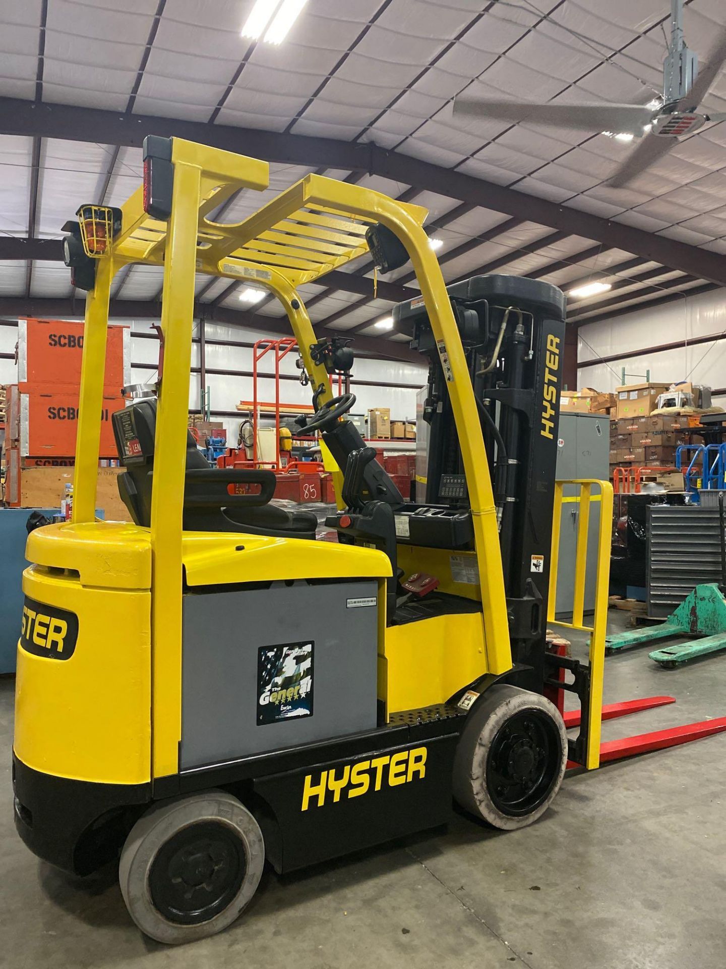 2011 HYSTER E50XN-27 ELECTRIC FORKLIFT, APPROX 5,000 LB CAPACITY, 240.2" HEIGHT CAPACITY, TILT, SIDE - Image 4 of 9