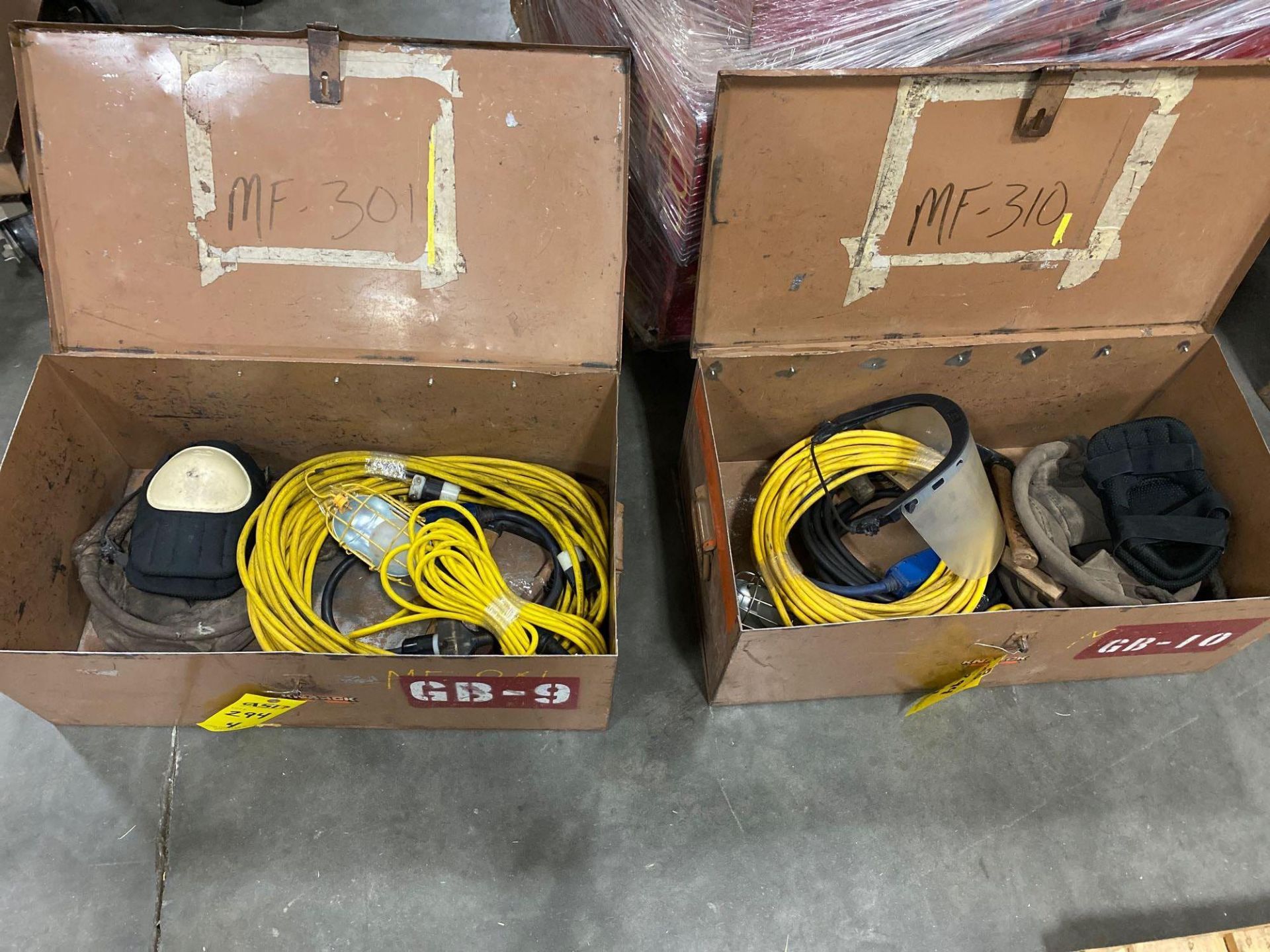 TWO KNACK BOXES WITH WELDING SUPPLIES