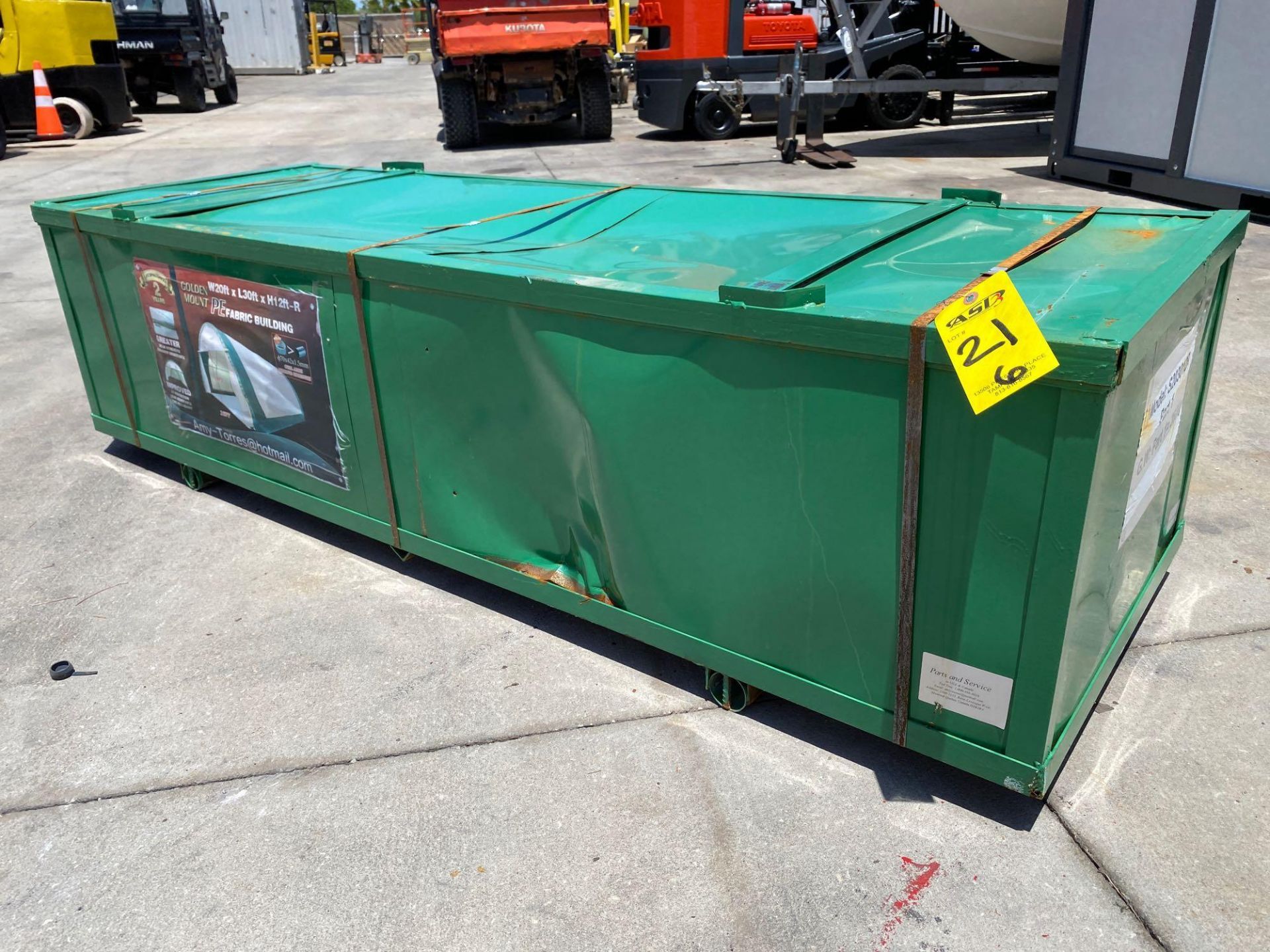 UNUSED 20' x 30' x 12' FABRIC BUILDING/TENT IN CRATE