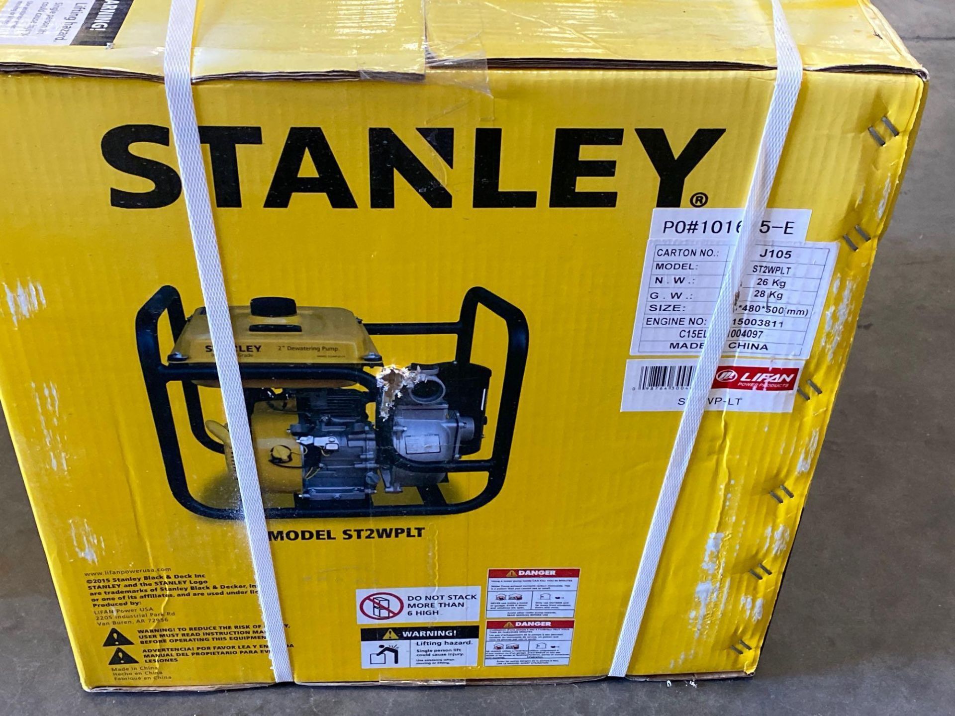 UNUSED STANLEY 2" DEWATERING PUMP MODEL ST2WPLT - Image 2 of 2