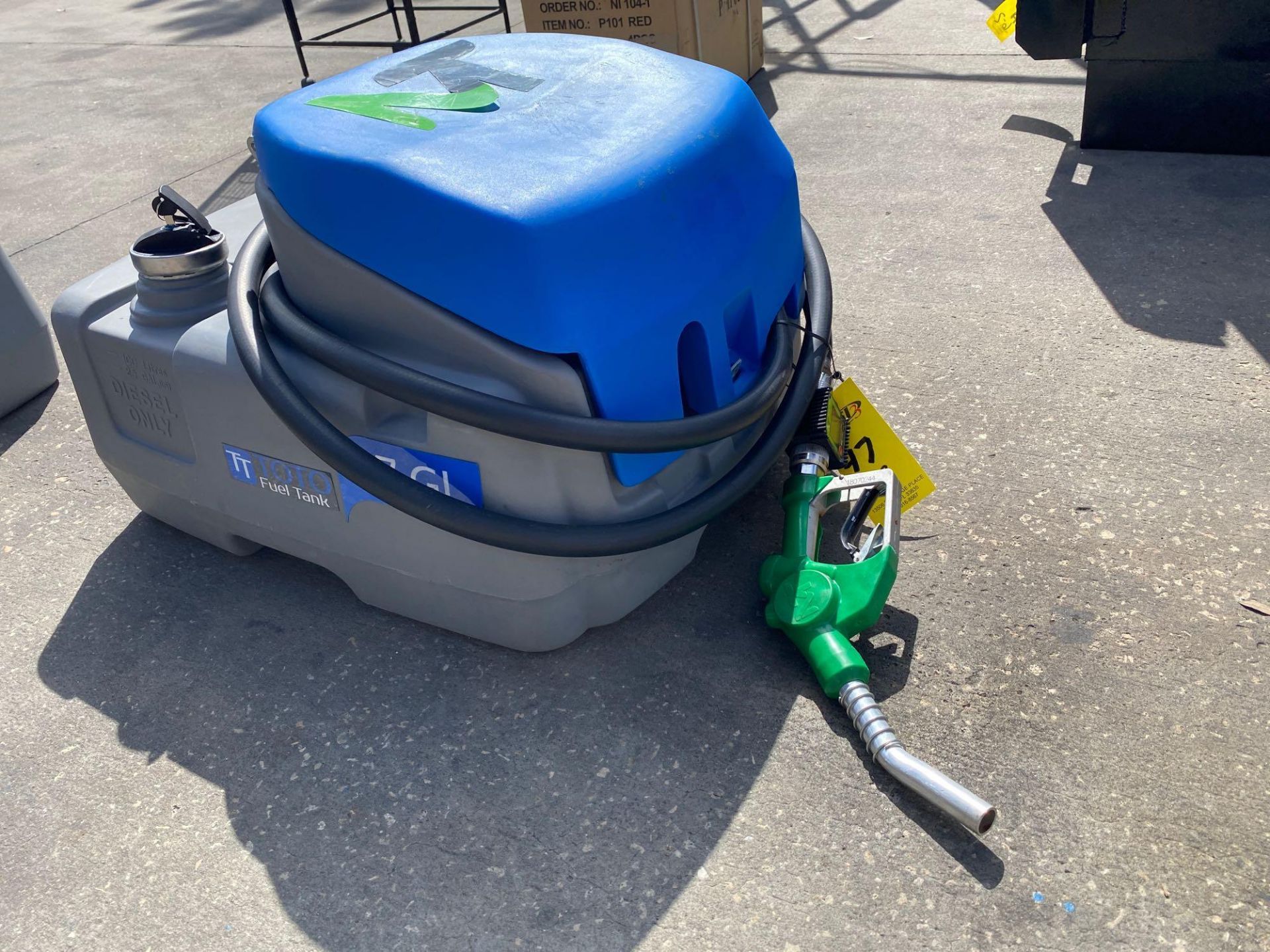 UNUSED TOTO FUEL TANK WITH PUMP, 27 GAL