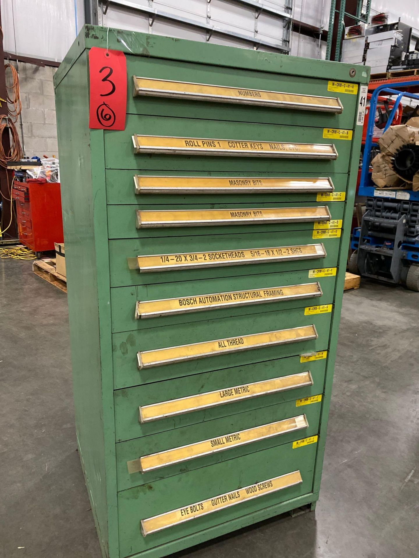 STANLEY VIDMAR 10 DRAWER PARTS CABINET LOADED FULL OF CONTENTS - Image 2 of 14