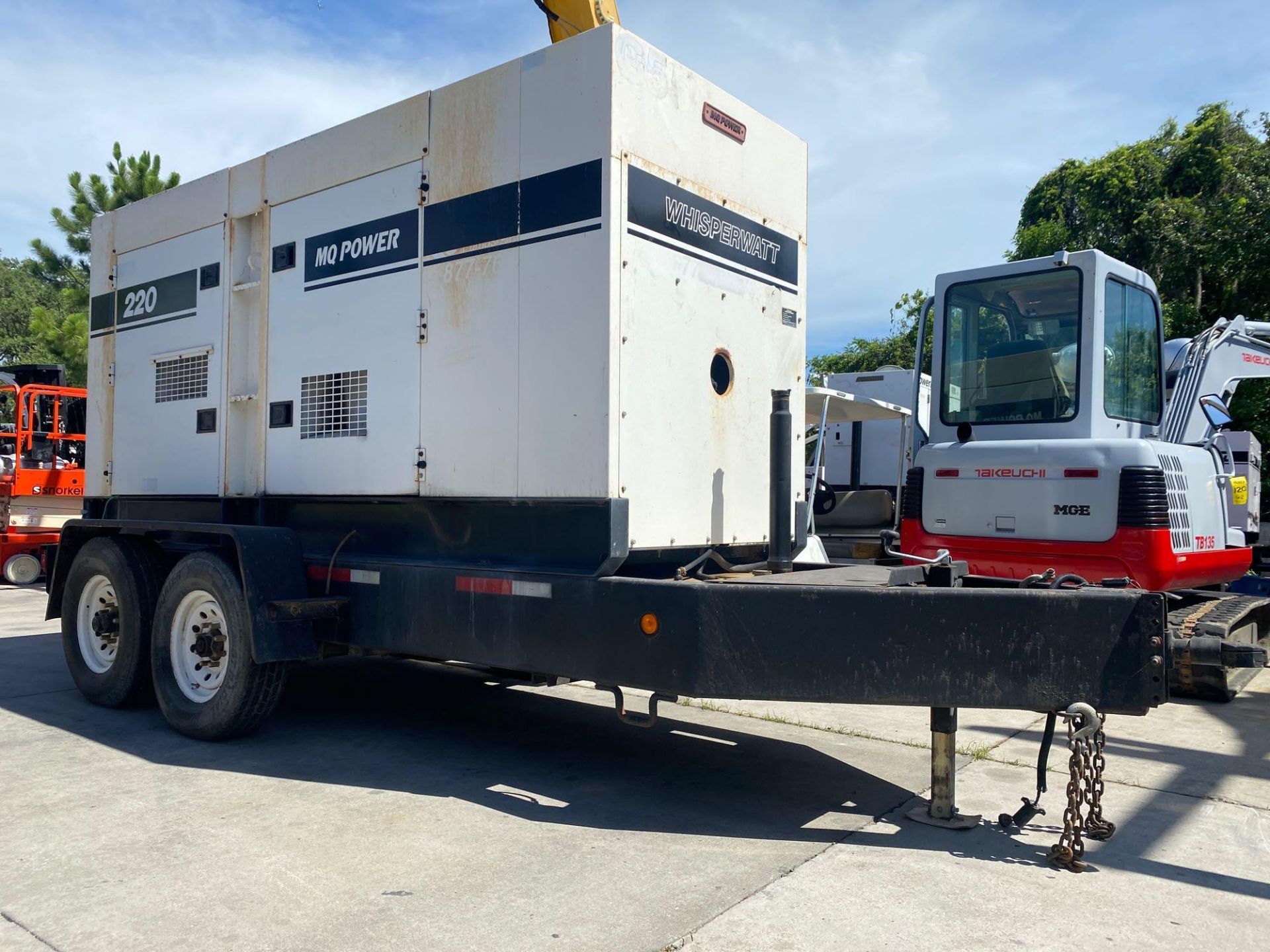 MQ POWER WHISPERWATT 220 KVA DIESEL GENERATOR, TRAILER MOUNTED, BUILT IN FUEL TANK, VOLVO DIESEL, 31