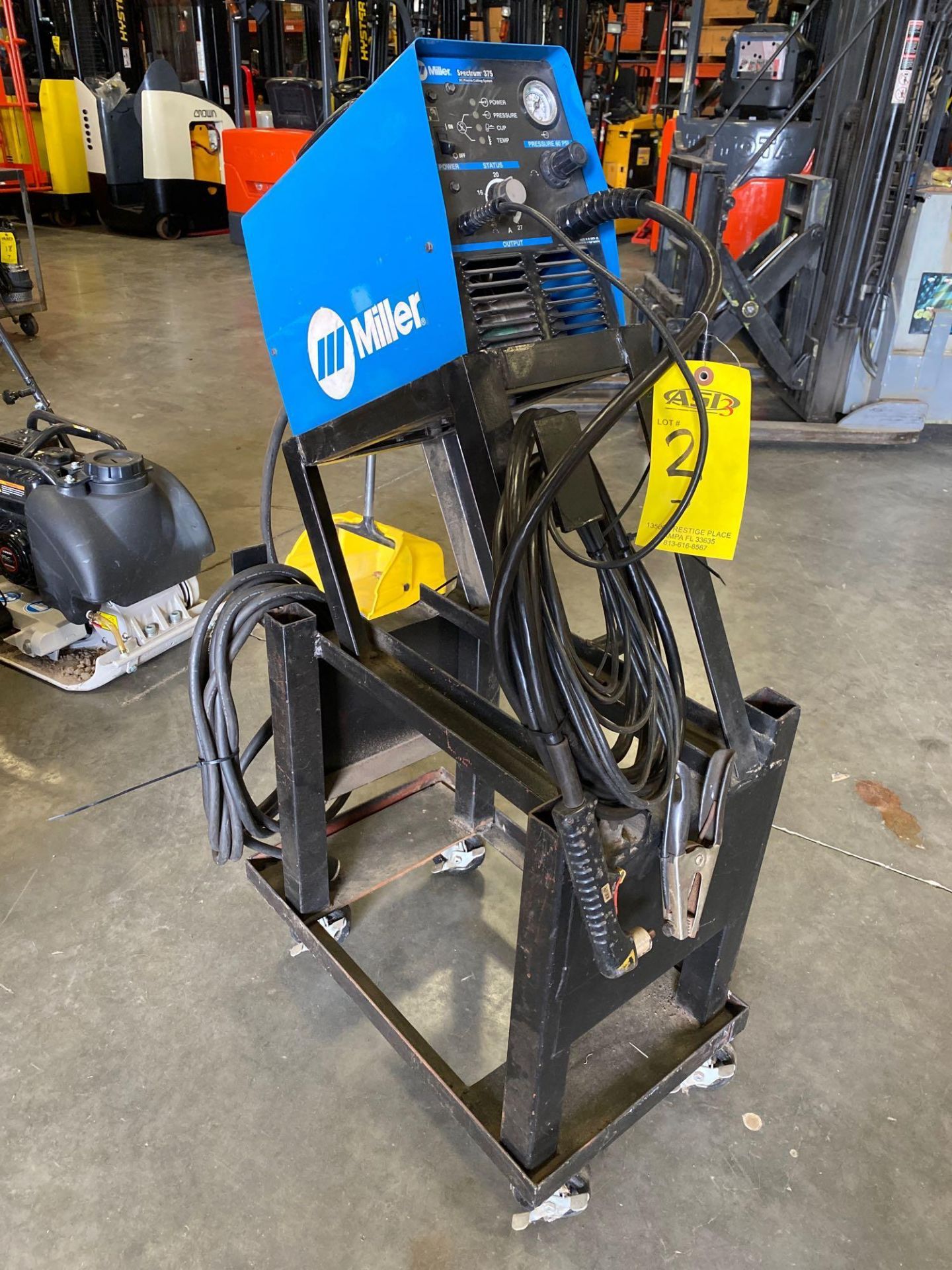 MILLER SPECTRUM 375 WELDER ON ROLLING STAND