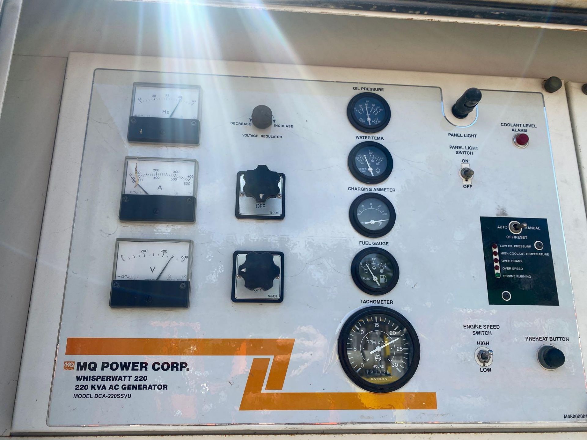 MQ POWER WHISPERWATT 220 KVA DIESEL GENERATOR, TRAILER MOUNTED, BUILT IN FUEL TANK, VOLVO DIESEL, 31 - Image 3 of 12