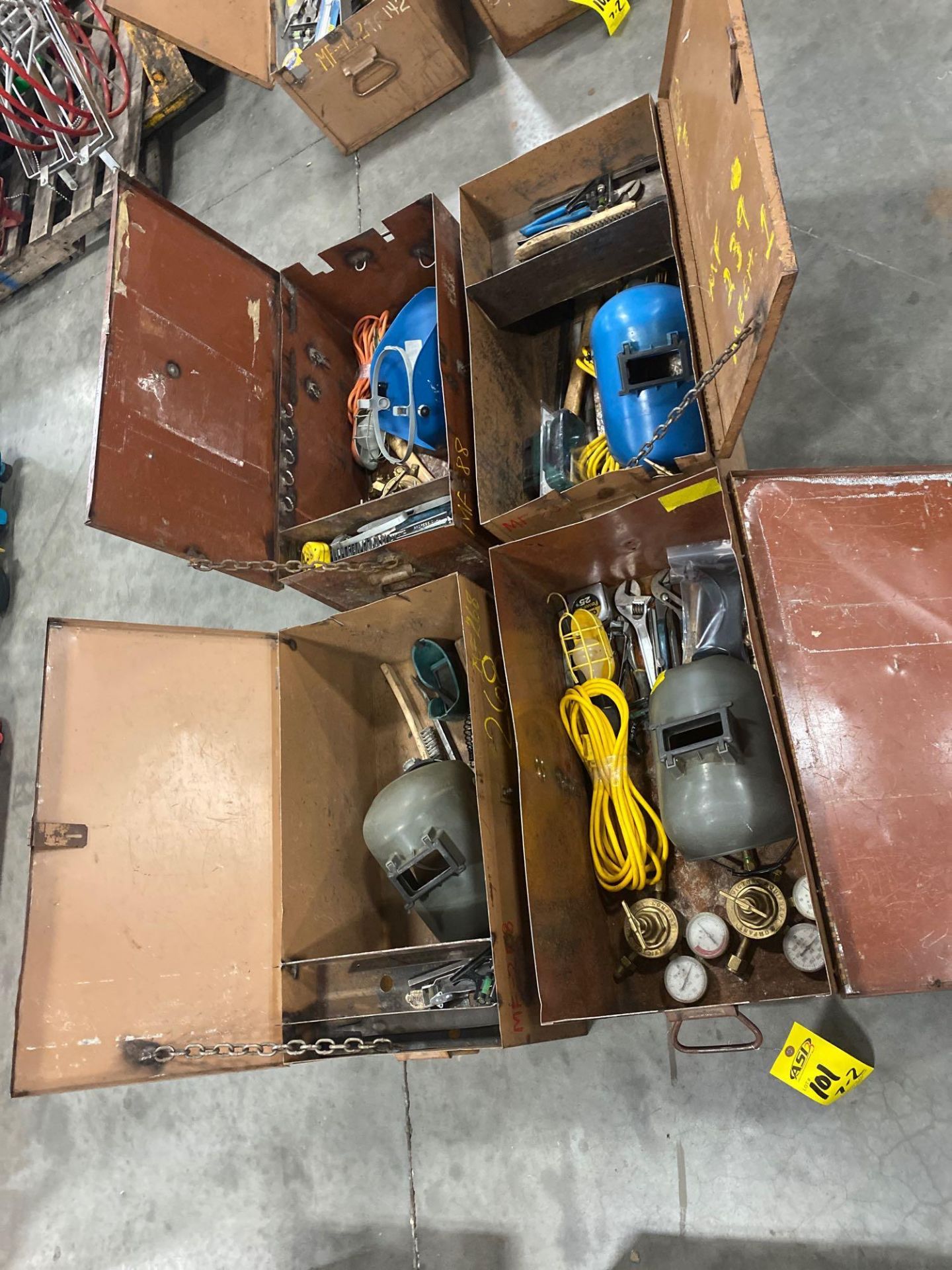 FOUR KNAACK TOOL BOXES WITH CONTENTS/TOOLS