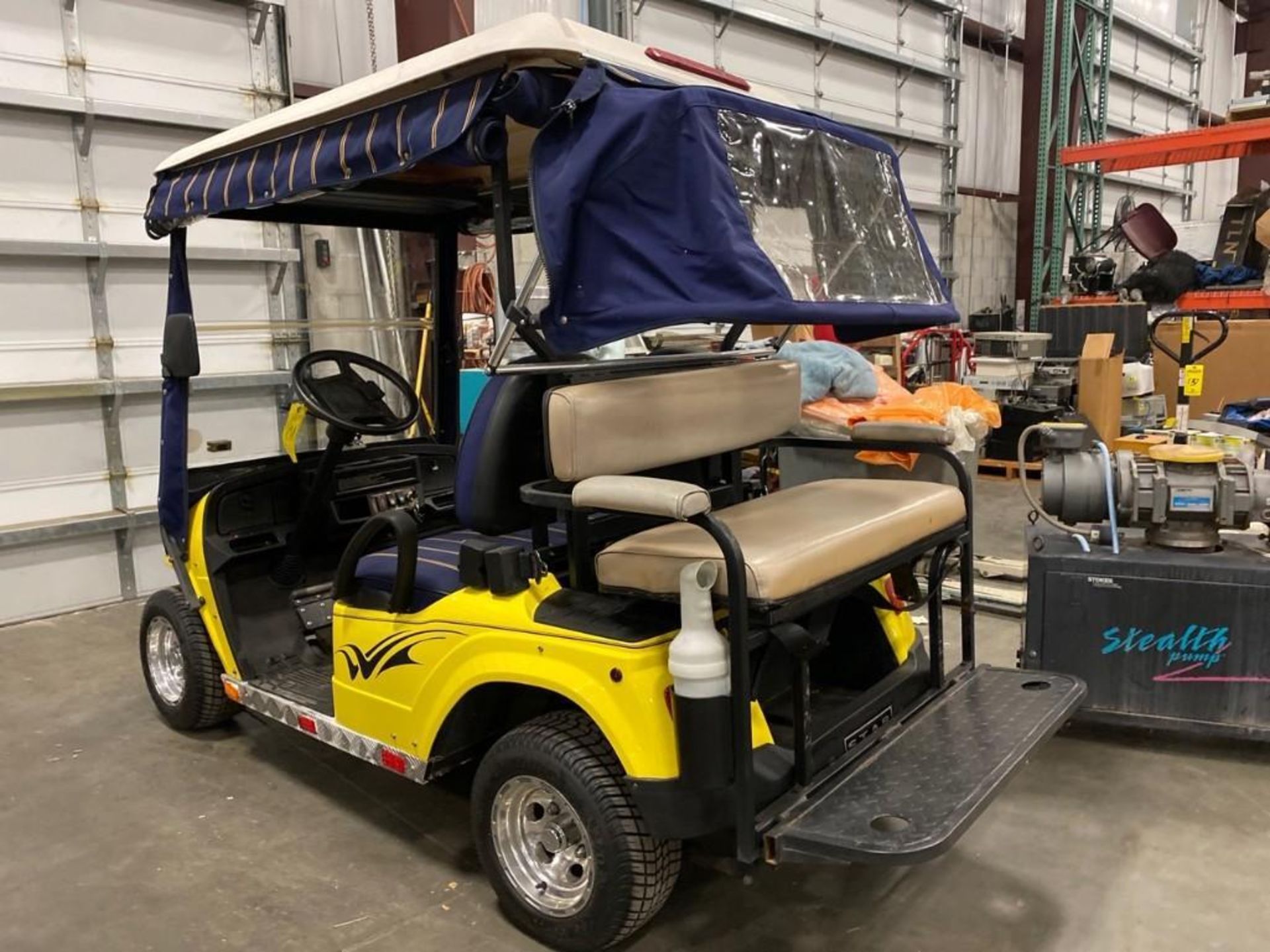 STAR ELECTRIC GOLF CART, REAR PASSENGER SEATING, ROLL DOWN COVERS, BATTERY CHARGER, RUNS AND DRIVES - Image 2 of 12