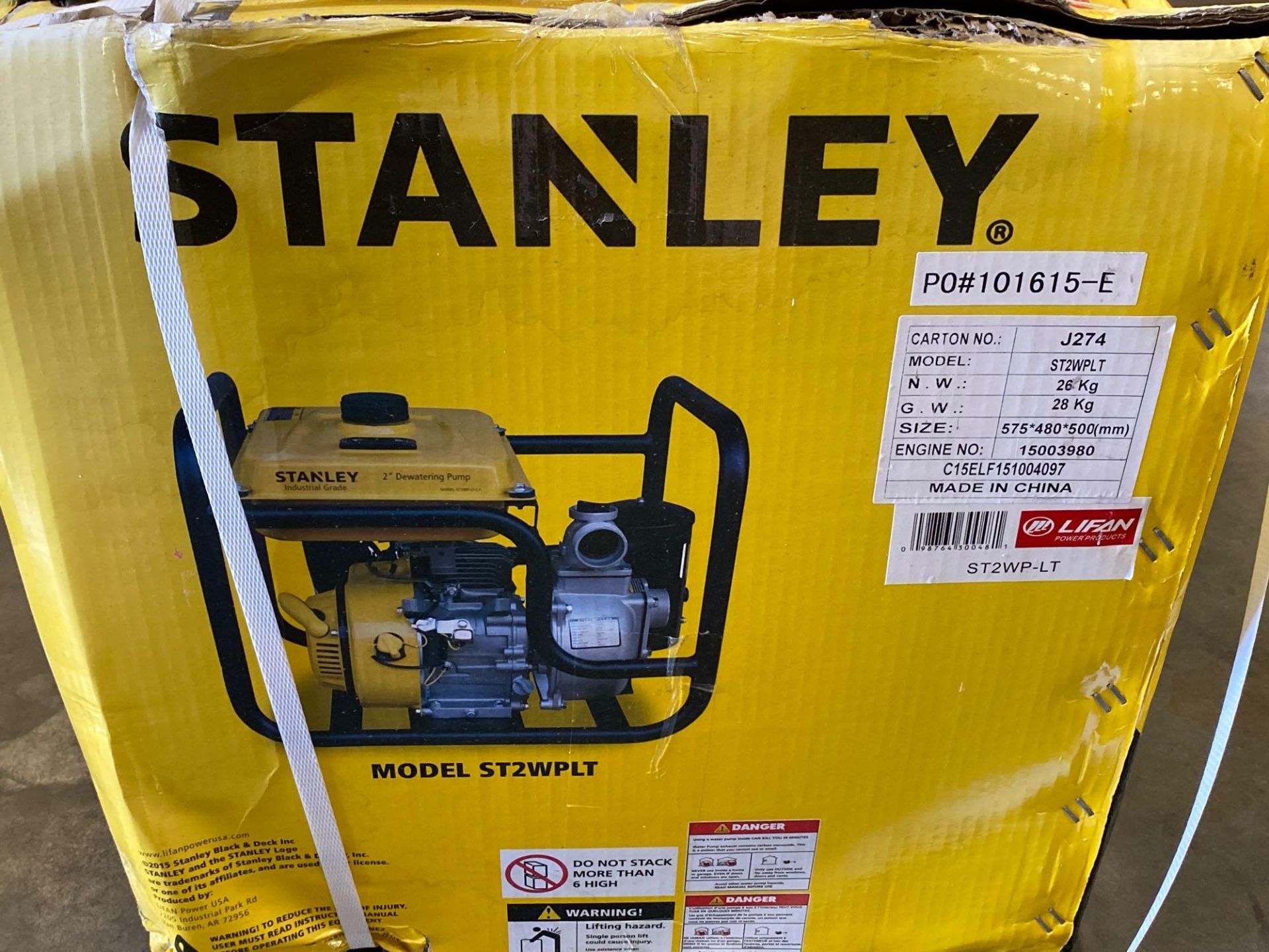 UNUSED STANLEY 2" DEWATERING PUMP MODEL ST2WPLT - Image 2 of 2