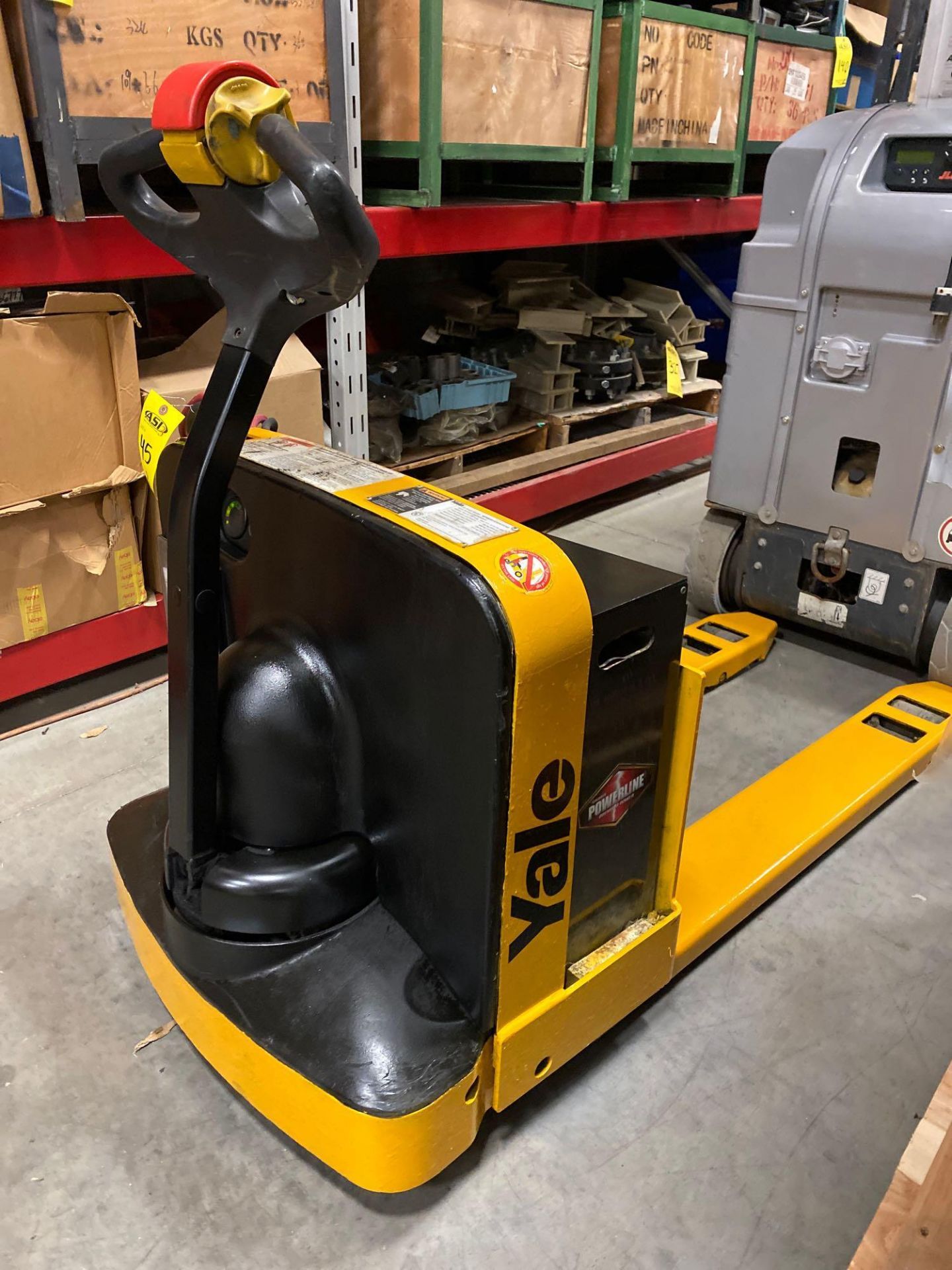 YALE ELECTRIC PALLET JACK MODEL MPW050, 24V, 5,000 LB CAPACITY, RUNS AND OPERATES