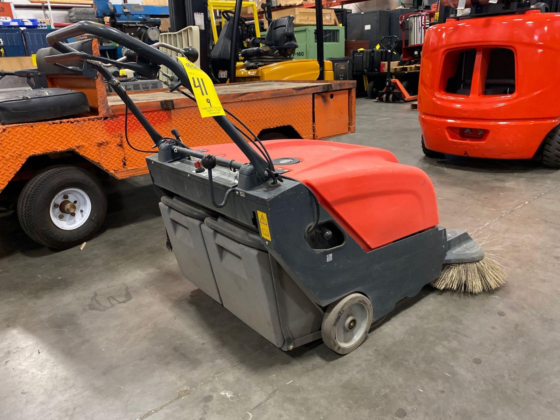 POWERBOSS COLLECTOR 34 WALK BEHIND ELECTRIC FLOOR SWEEPER, RUNS AND OPERATES - Image 13 of 14