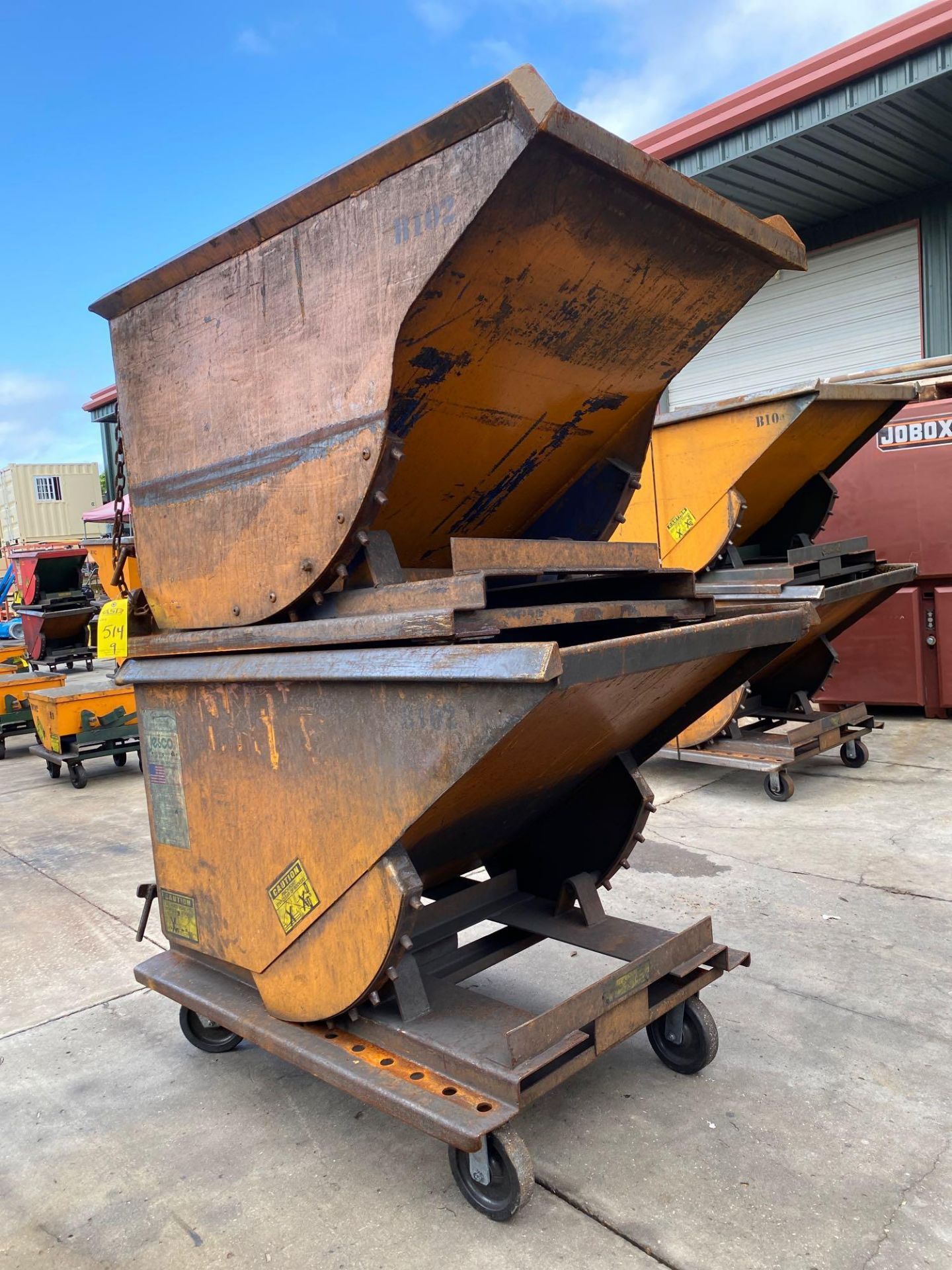 PAIR OF JESCO HEAVY DUTY DUMP HOPPERS