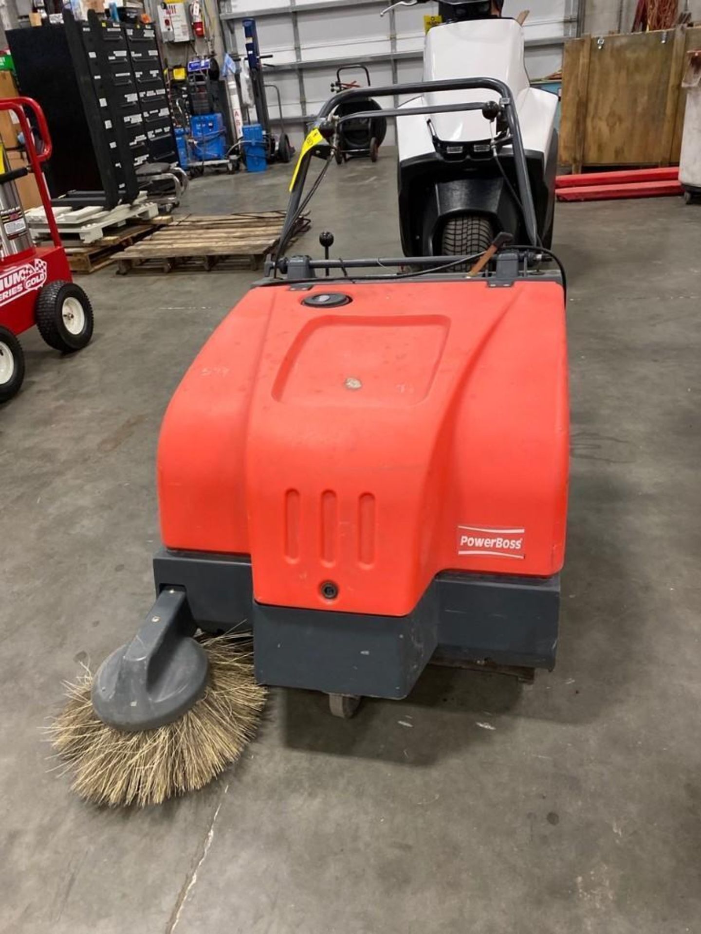 POWERBOSS COLLECTOR 34 WALK BEHIND ELECTRIC FLOOR SWEEPER, RUNS AND OPERATES - Image 4 of 14