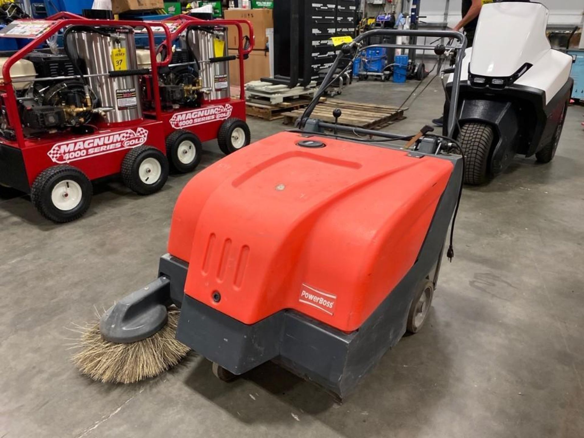 POWERBOSS COLLECTOR 34 WALK BEHIND ELECTRIC FLOOR SWEEPER, RUNS AND OPERATES - Image 2 of 14
