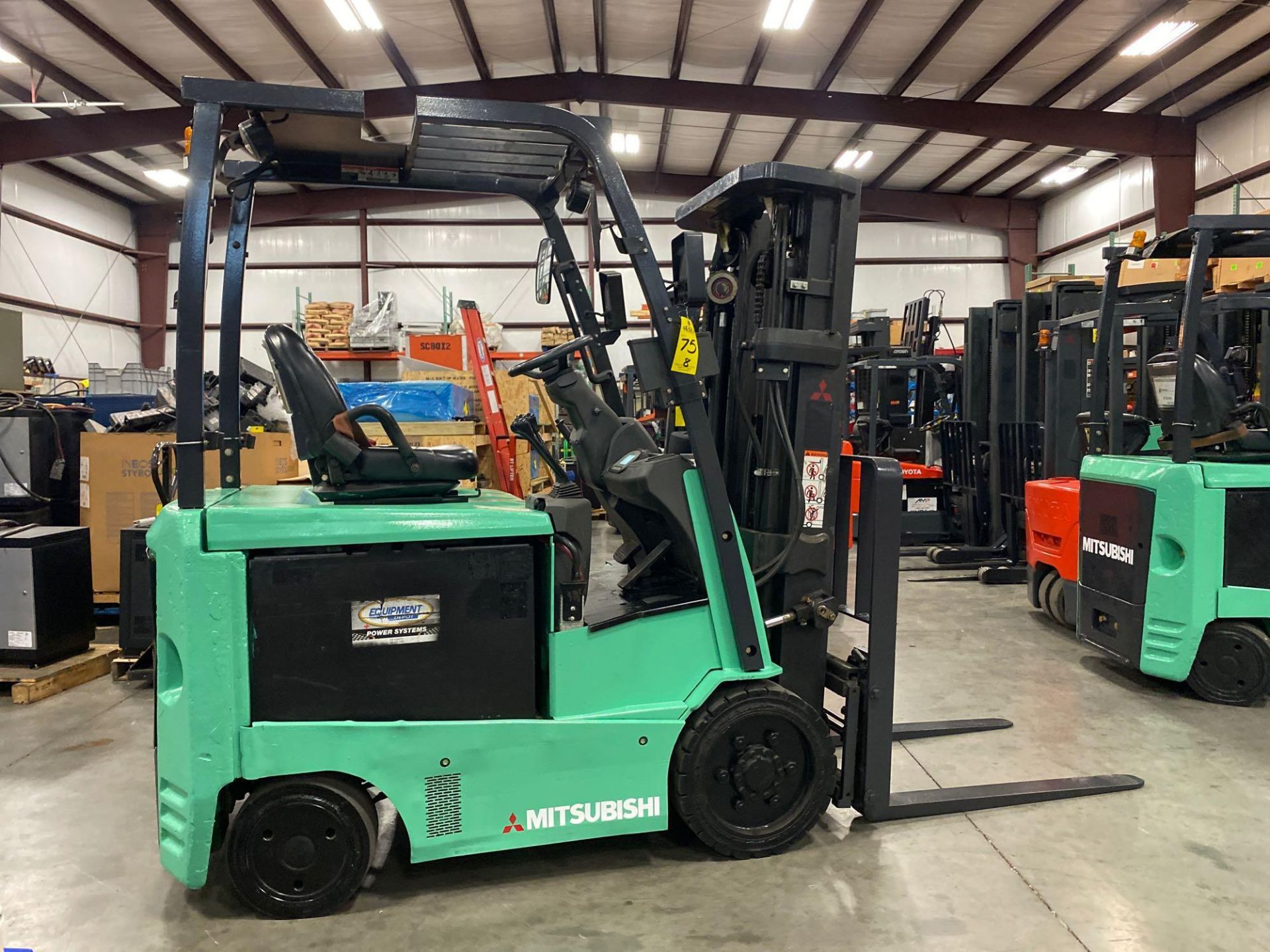2016 MITSUBISHI FBC25N2 ELECTRIC FORKLIFT, APPROX. 4,500 LB CAPACITY - Image 7 of 12