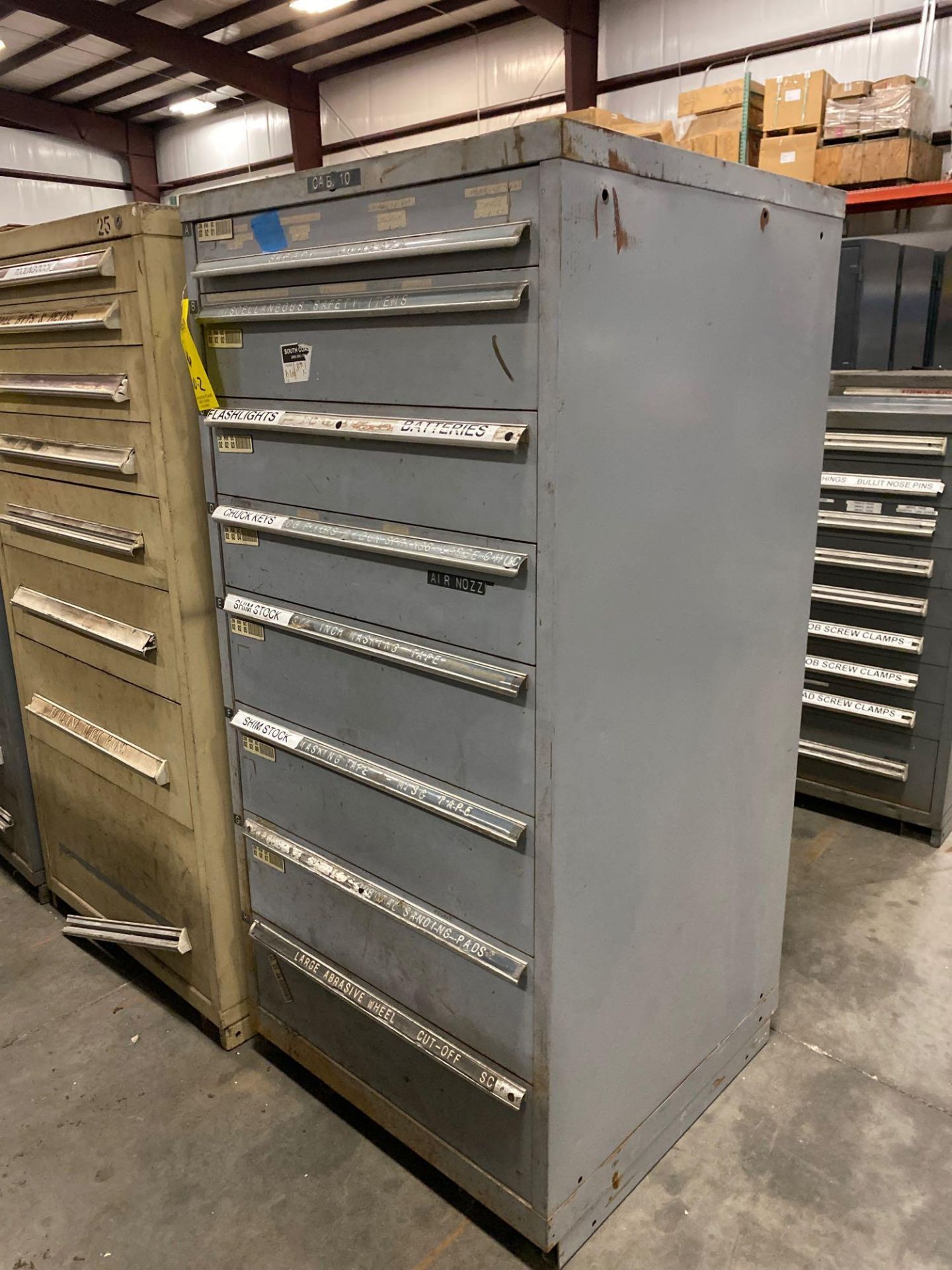 8 DRAWER INDUSTRIAL PARTS CABINET/TOOL BOX WITH CONTENTS