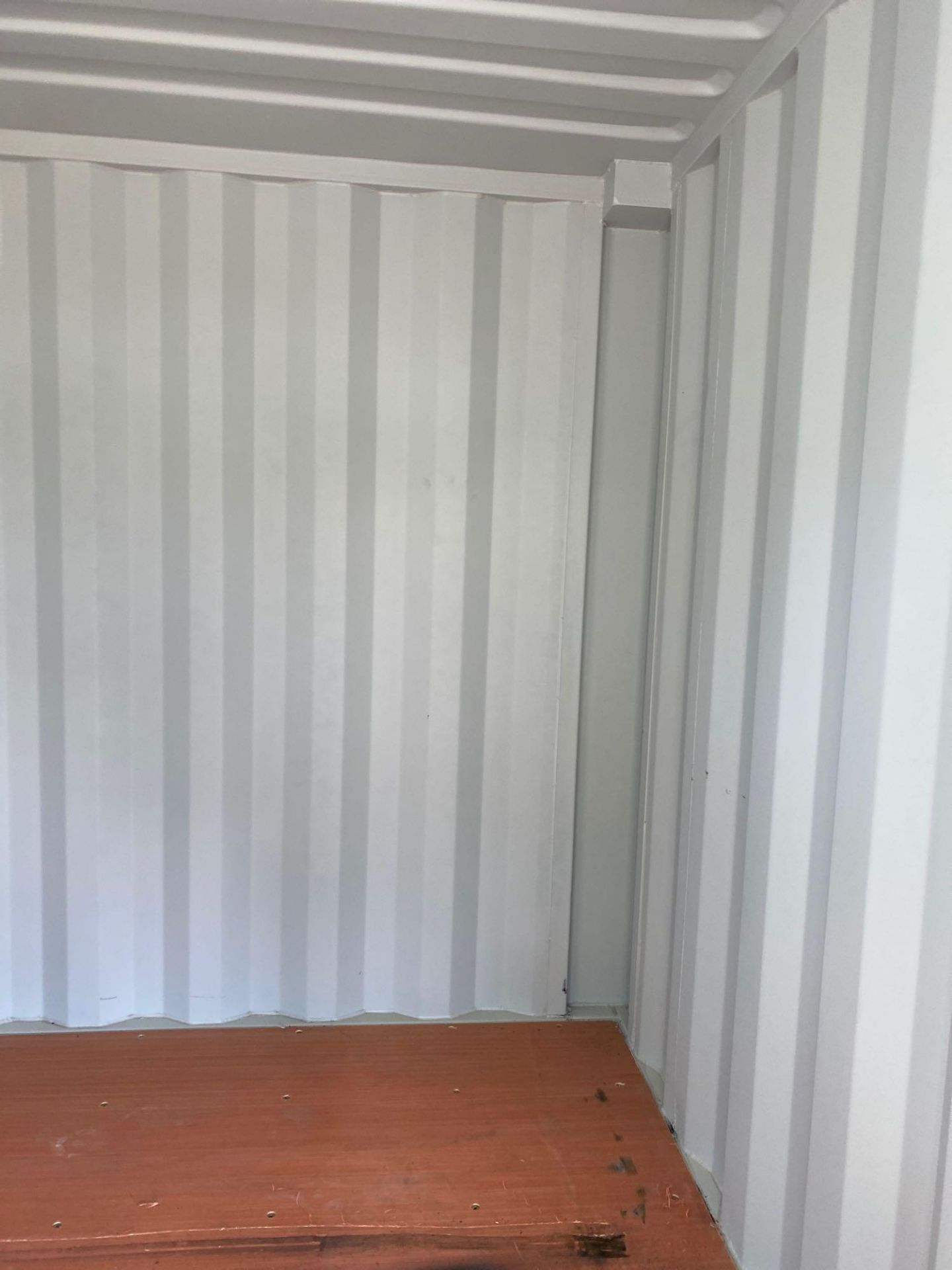 UNUSED 8' CONTAINER/PORTABLE OFFICE WITH WINDOW AND SIDE DOOR ENTRANCE (LOCKING), FORKLIFT POCKETS - Image 5 of 8