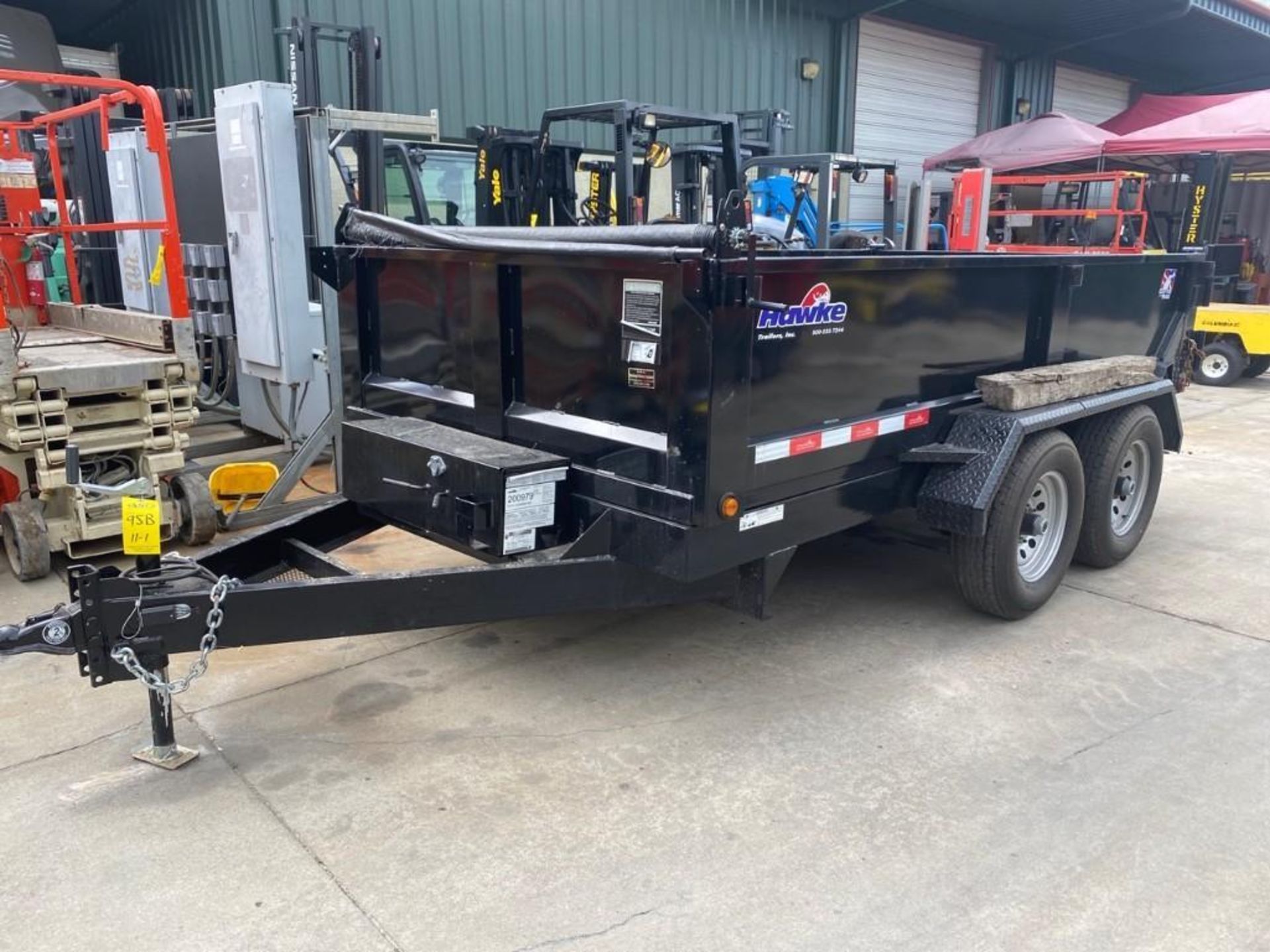 2019 HAWKE DUAL AXLE DUMP TRAILER WITH CANOPY, 10,000 LB GVWR