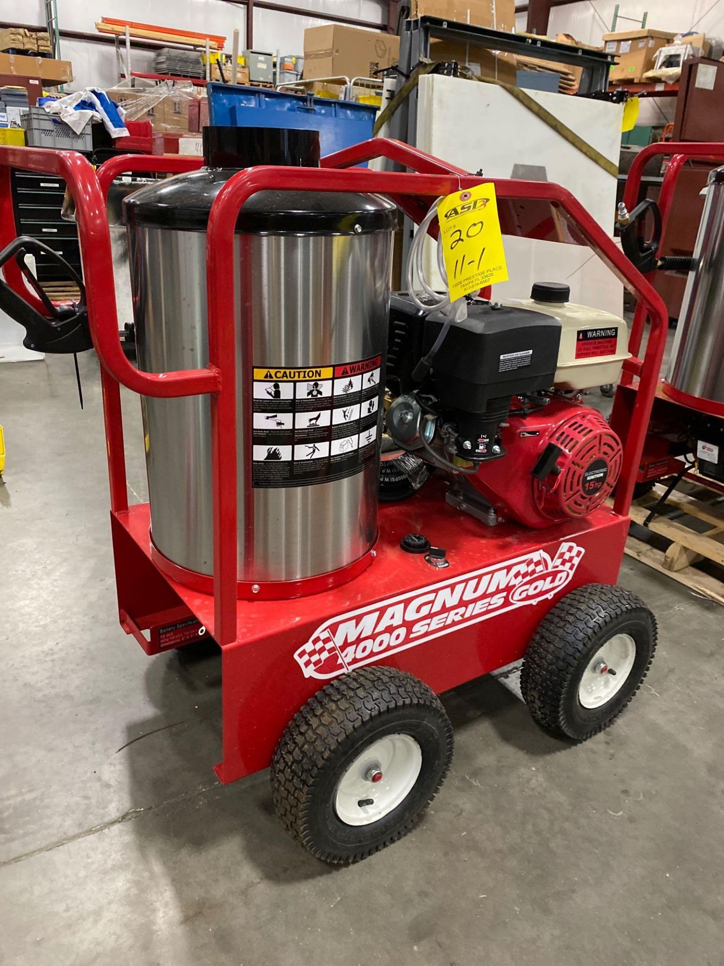 UNUSED 2020 EASY KLEEN MAGNUM GOLD 4,000 PSI HEATED PRESSURE WASHER, 12V, GAS POWERED, ELECTRIC STAR