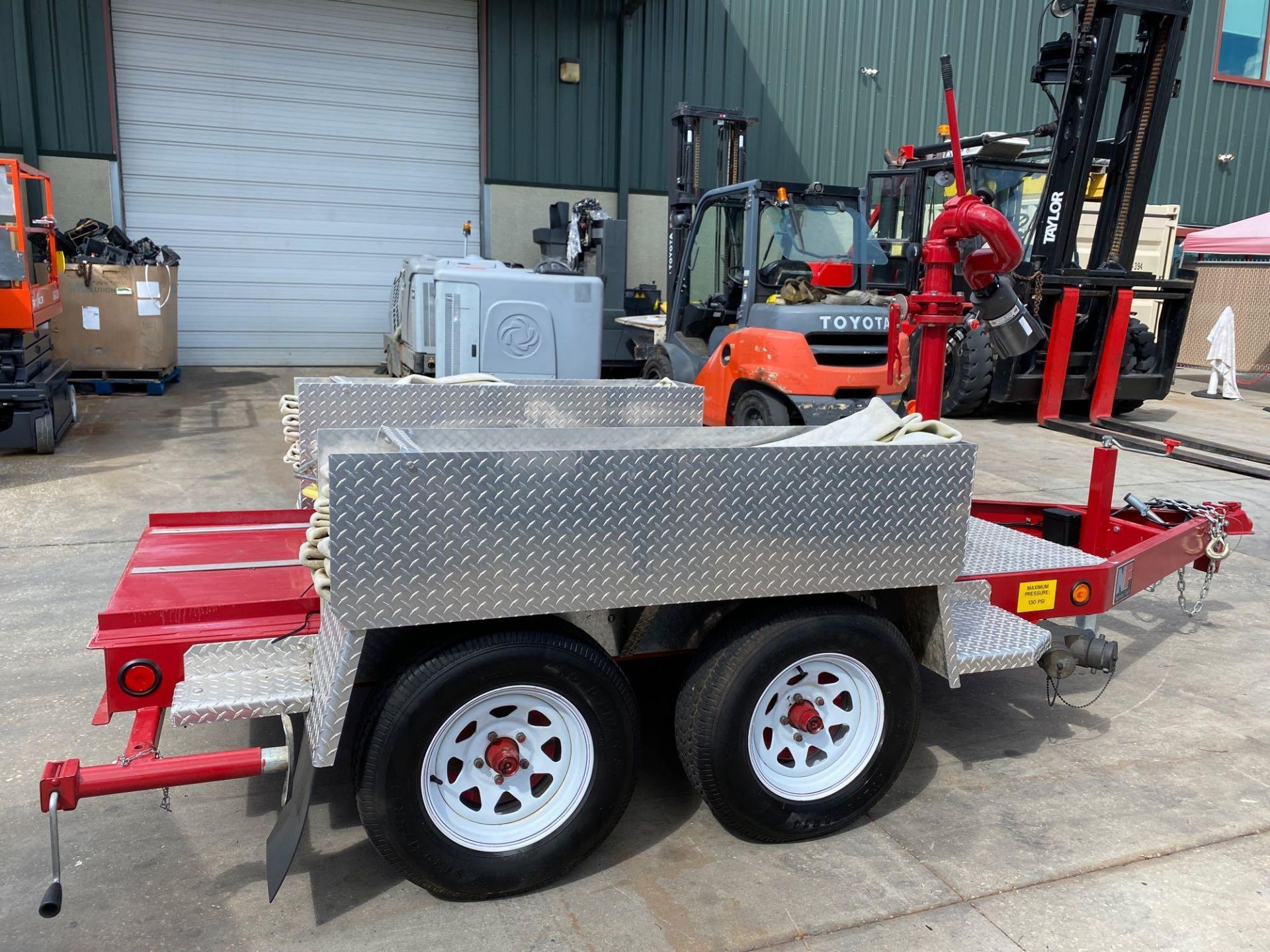 MGS INC. FIRE SUPPORT TRAILER WITH HOSES, STRETCHER, NATIONAL FOAM NOZZLE/ATTACHMENT - Image 4 of 14