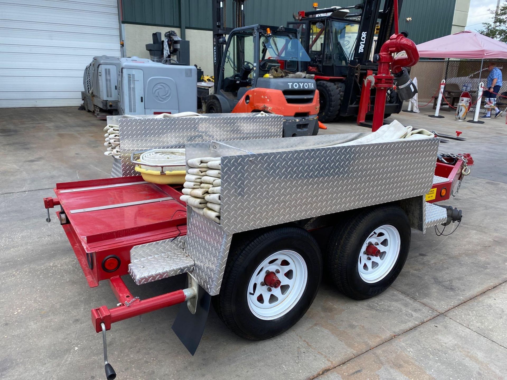 MGS INC. FIRE SUPPORT TRAILER WITH HOSES, STRETCHER, NATIONAL FOAM NOZZLE/ATTACHMENT - Image 5 of 14