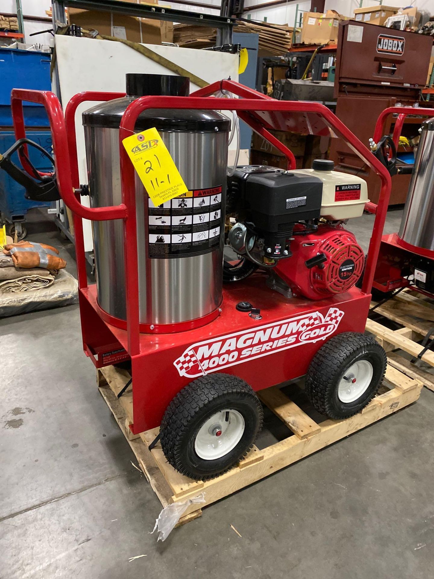 UNUSED 2020 EASY KLEEN MAGNUM GOLD 4,000 PSI HEATED PRESSURE WASHER, 12V, GAS POWERED, ELECTRIC STAR