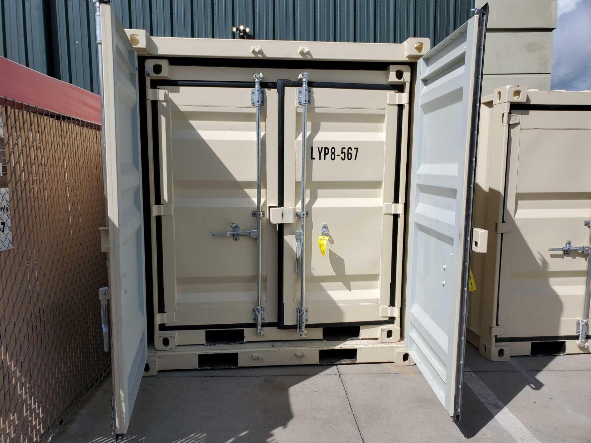 UNUSED 2020 9' OFFICE CONTAINER WITH SIDE DOOR, WINDOW & FORK POCKETS (NO CONTENTS)