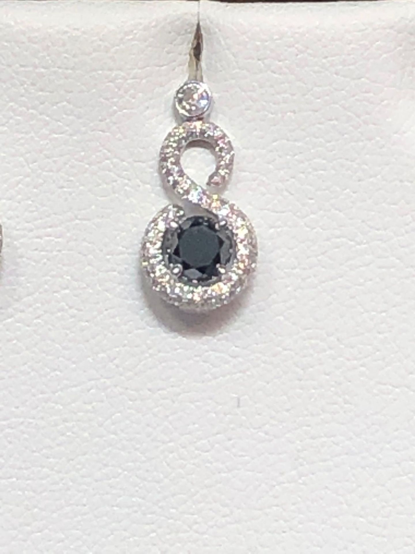 1.60CT BLACK DIAMOND/ .53CT WHITE DIAMOND NECKLACE 18KT WHITE GOLD AND 1.06CT BLACK DIAMOND/.39CT WH - Bild 4 aus 9