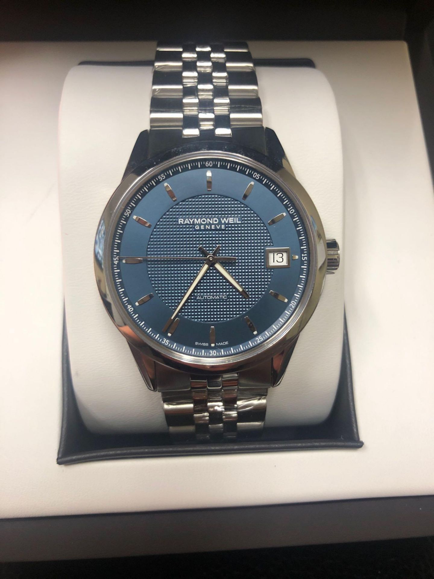 RAYMOND WEIL STAINLESS STEEL FREELANCER WITH BLUE DIAL