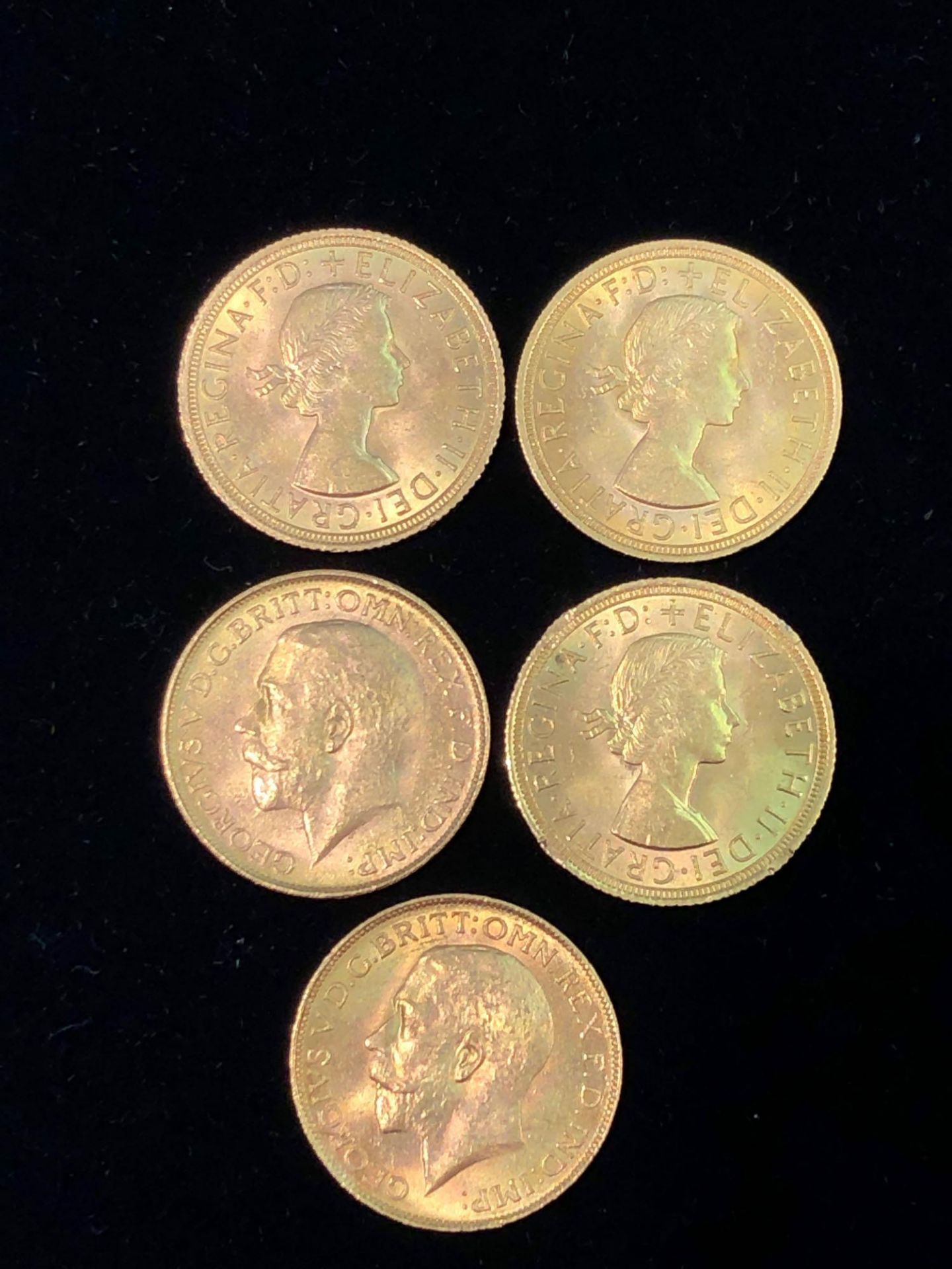 LOT OF (5) BRITISH GOLD SOVEREIGNS